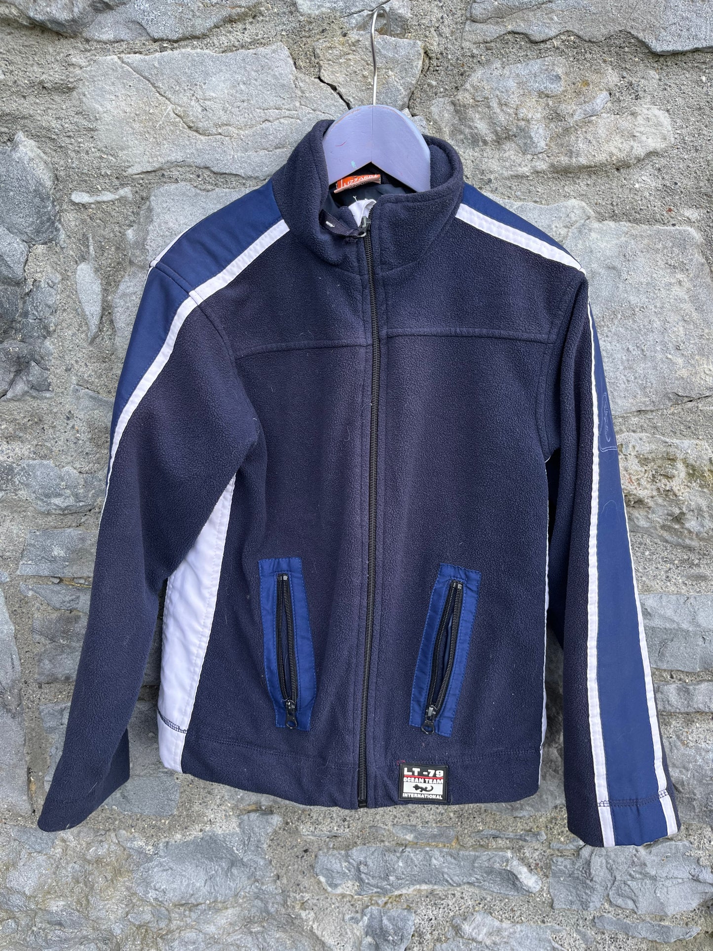 Y2K navy fleece jacket 9-10y (134-140cm)