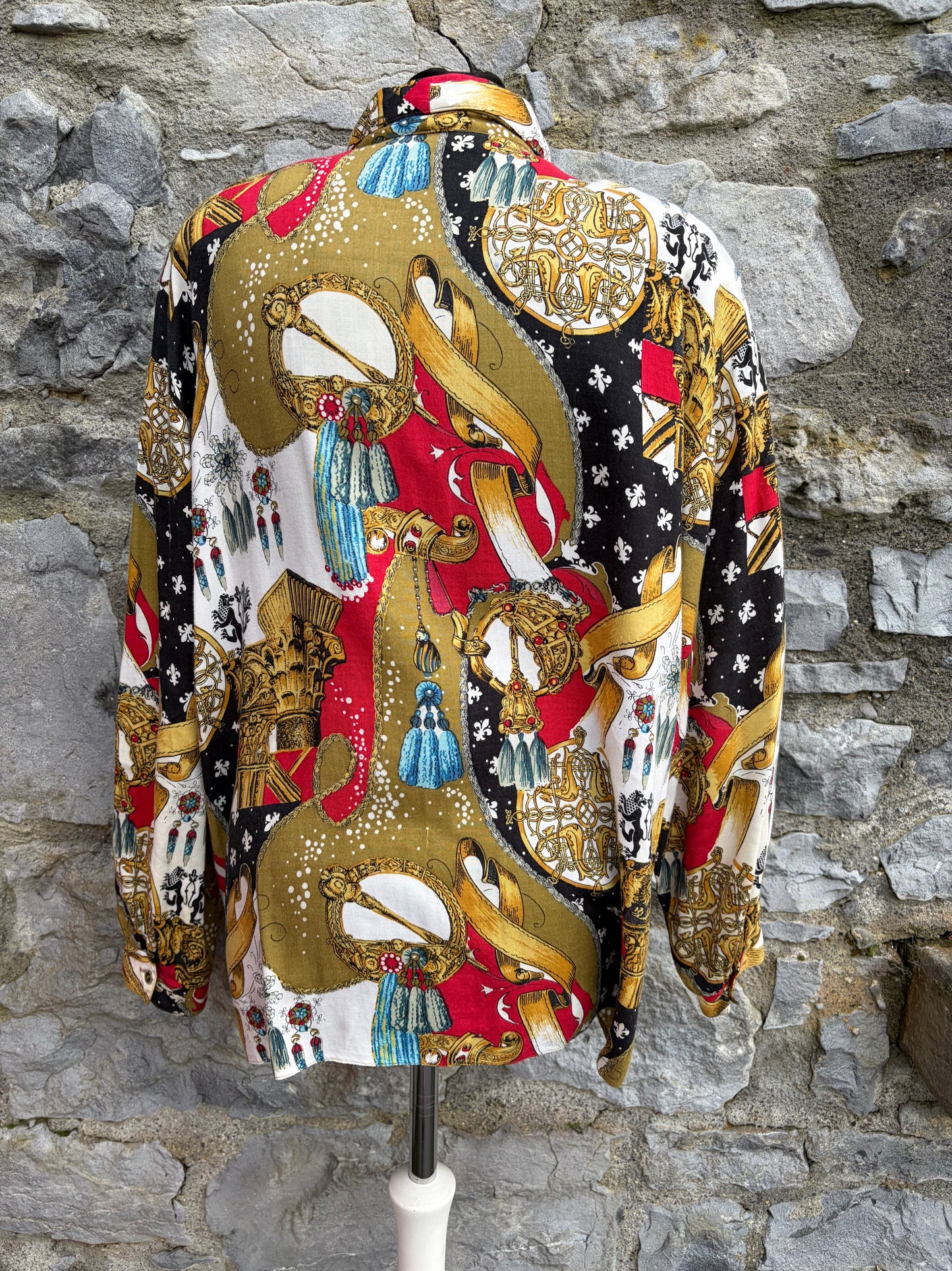 80s baroque print shirt uk 16-18