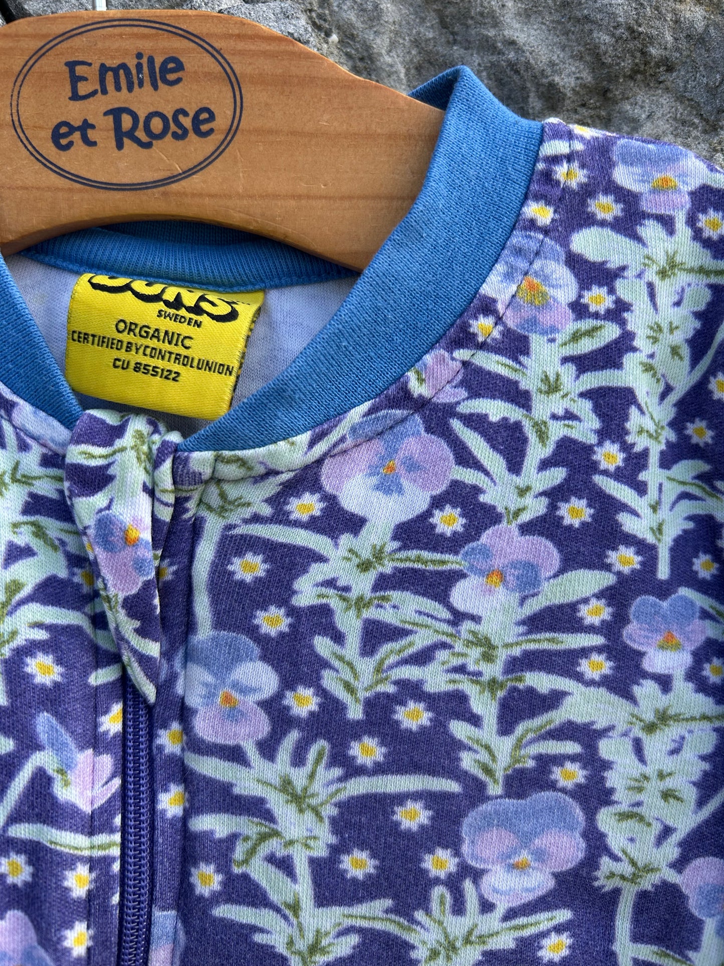 Viola Tricolor Mazarine Blue Zip Suit 12m (80cm)