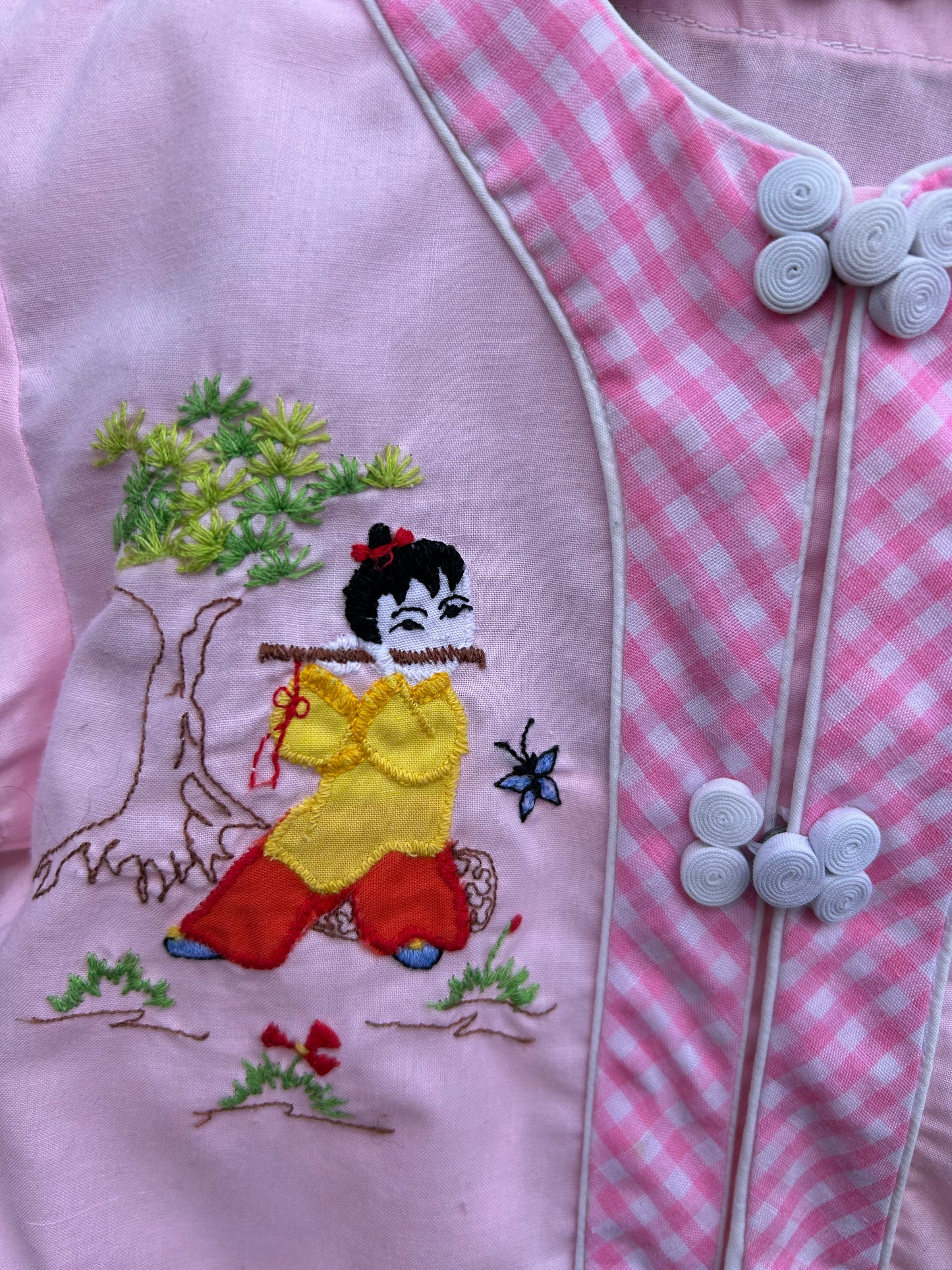 90s pink oriental top&pants 18-24m (86-92cm)