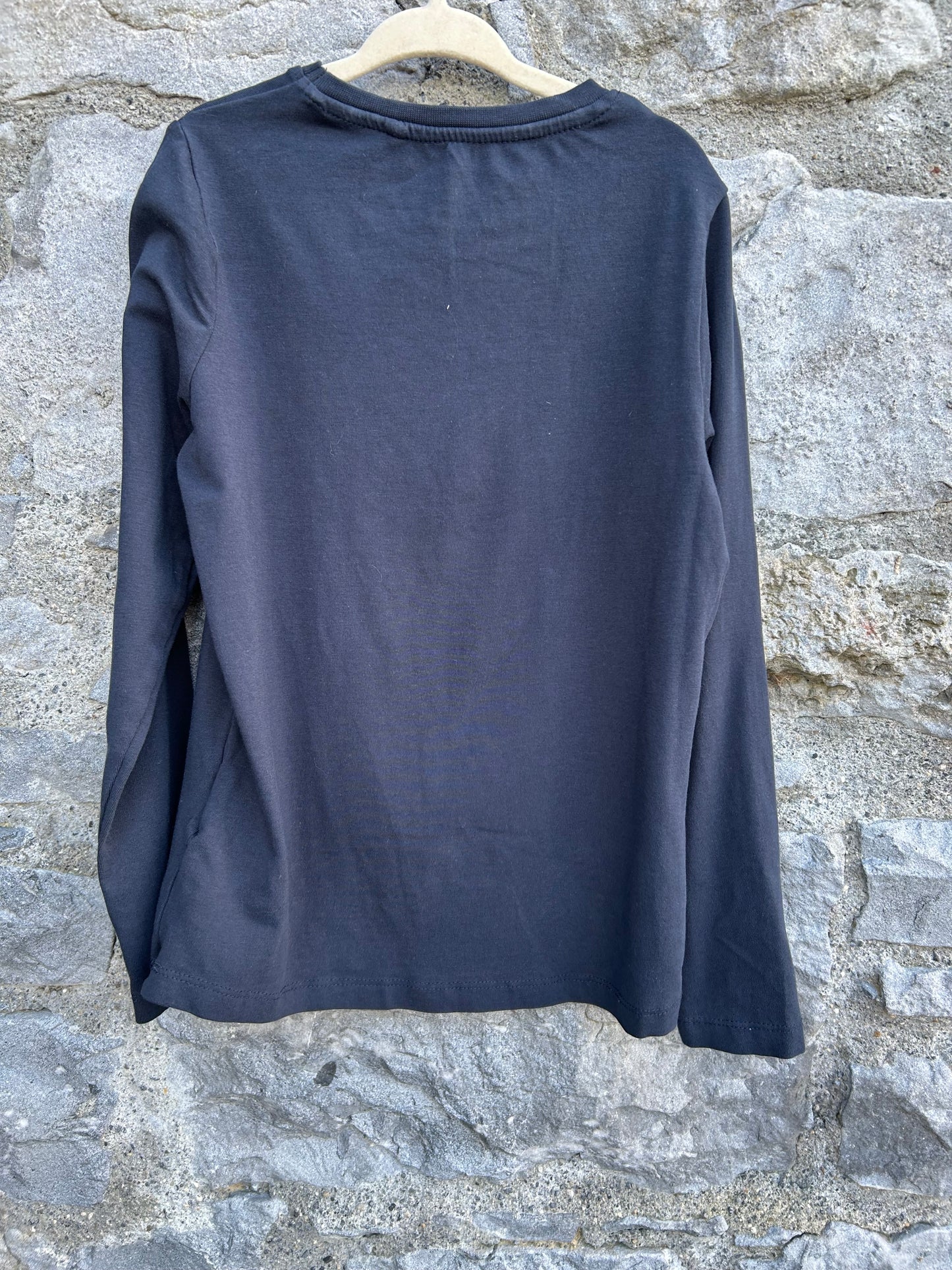 Sequin heart navy top 7-8y (122-128cm)