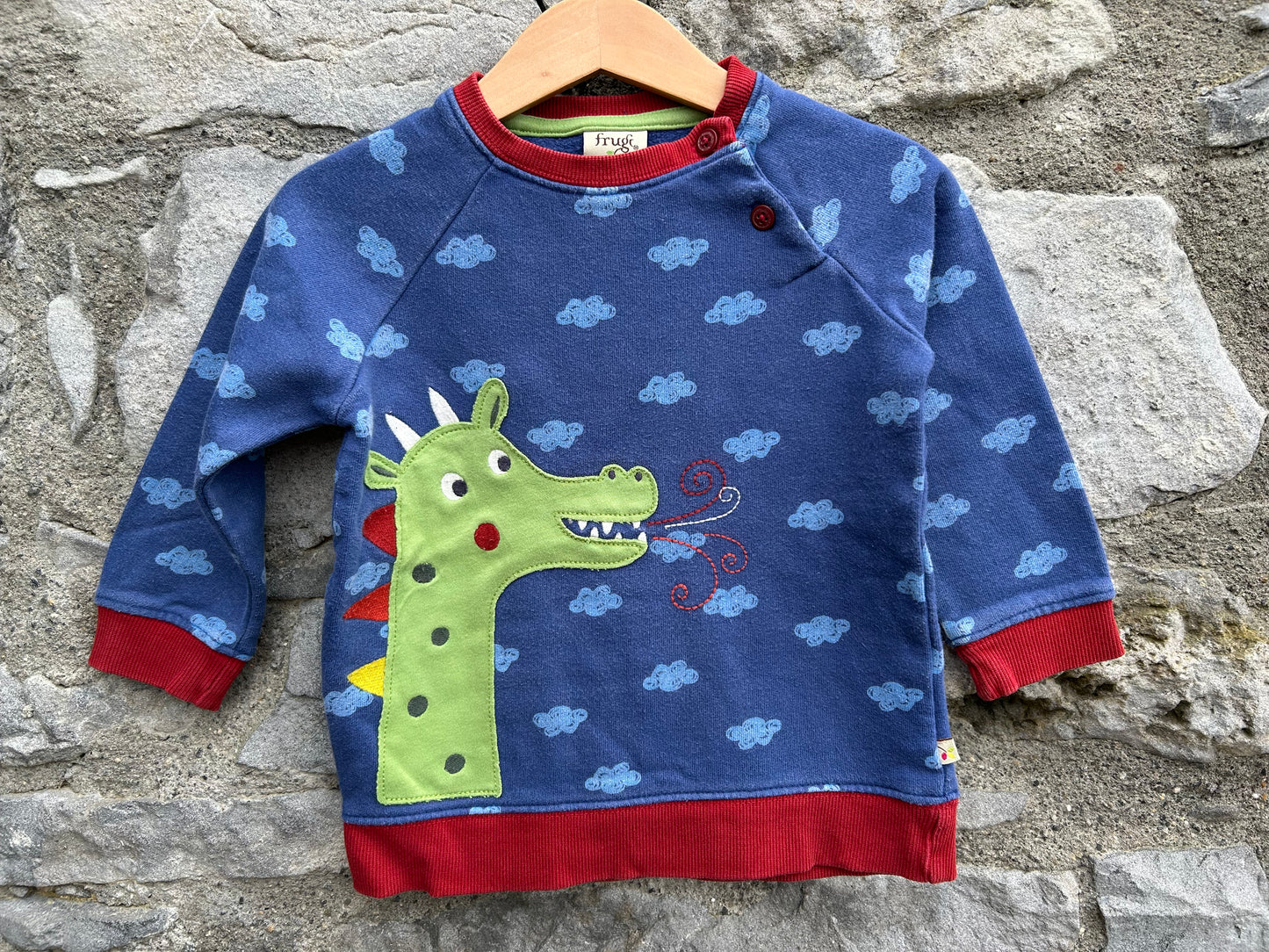 Frugi Dragon cloudy sweatshirt 2-3y (92-98cm)