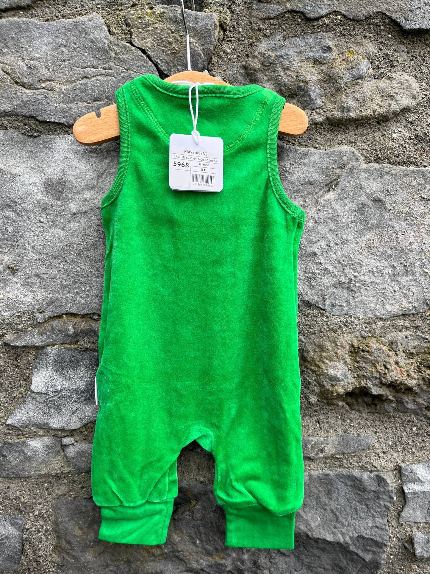 Green dungarees 0-1m (50-56cm)