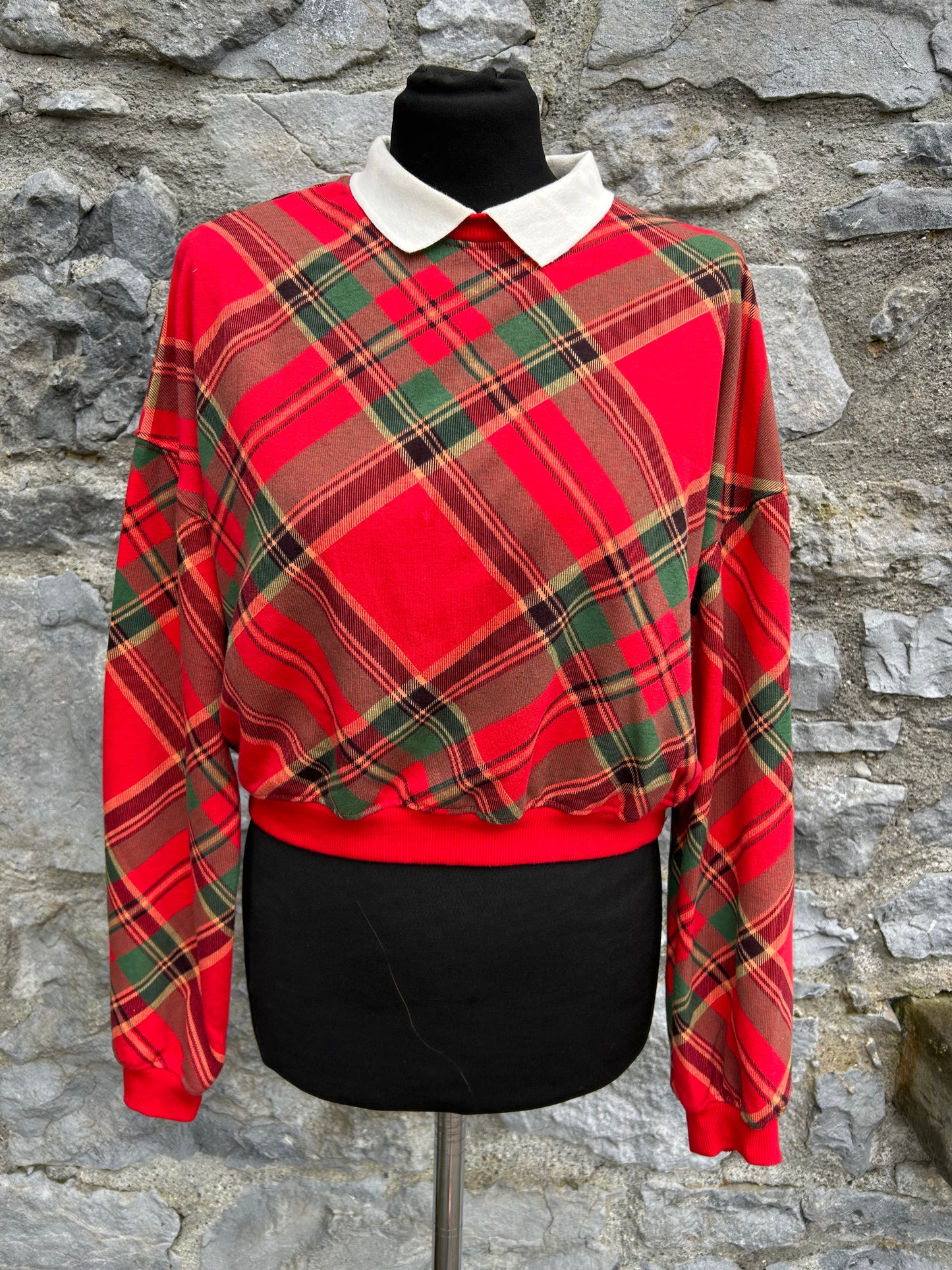 Red&green check cropped top 13-14y (158-164cm)