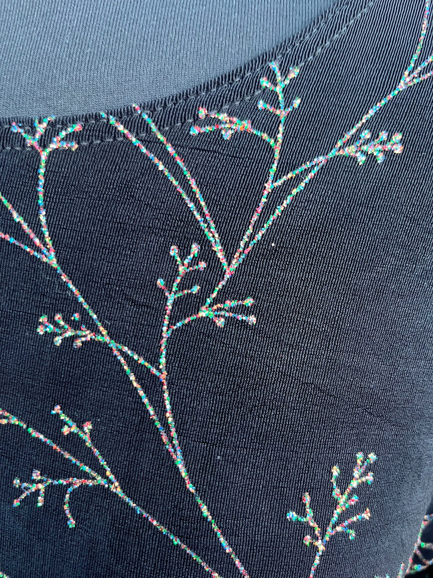 90s glitter florals top uk 10