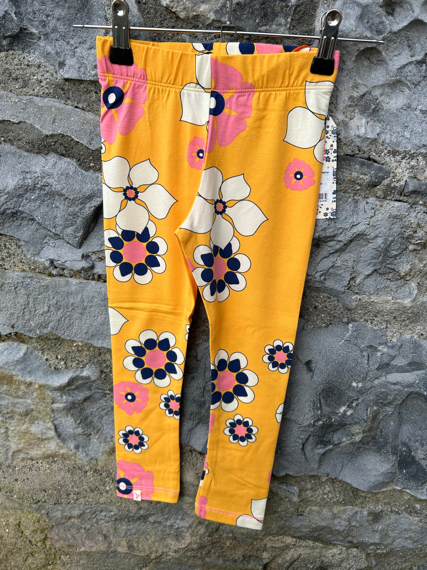 Yellow floral leggings 3y (98cm)