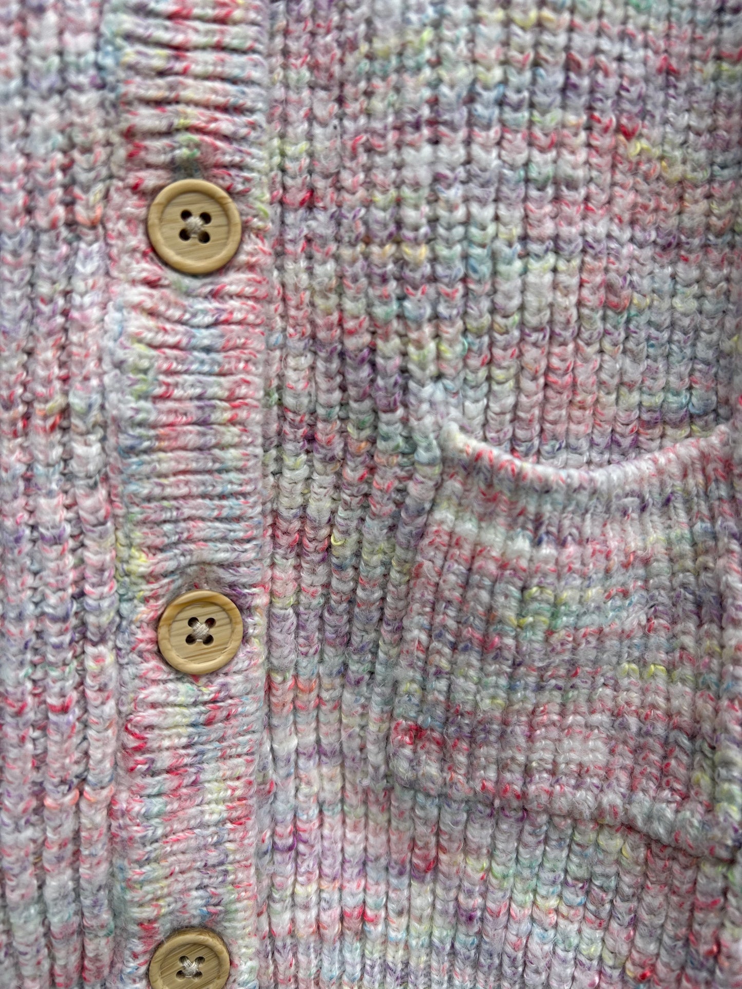 Pink melange cardigan 2-3y (92-98cm)