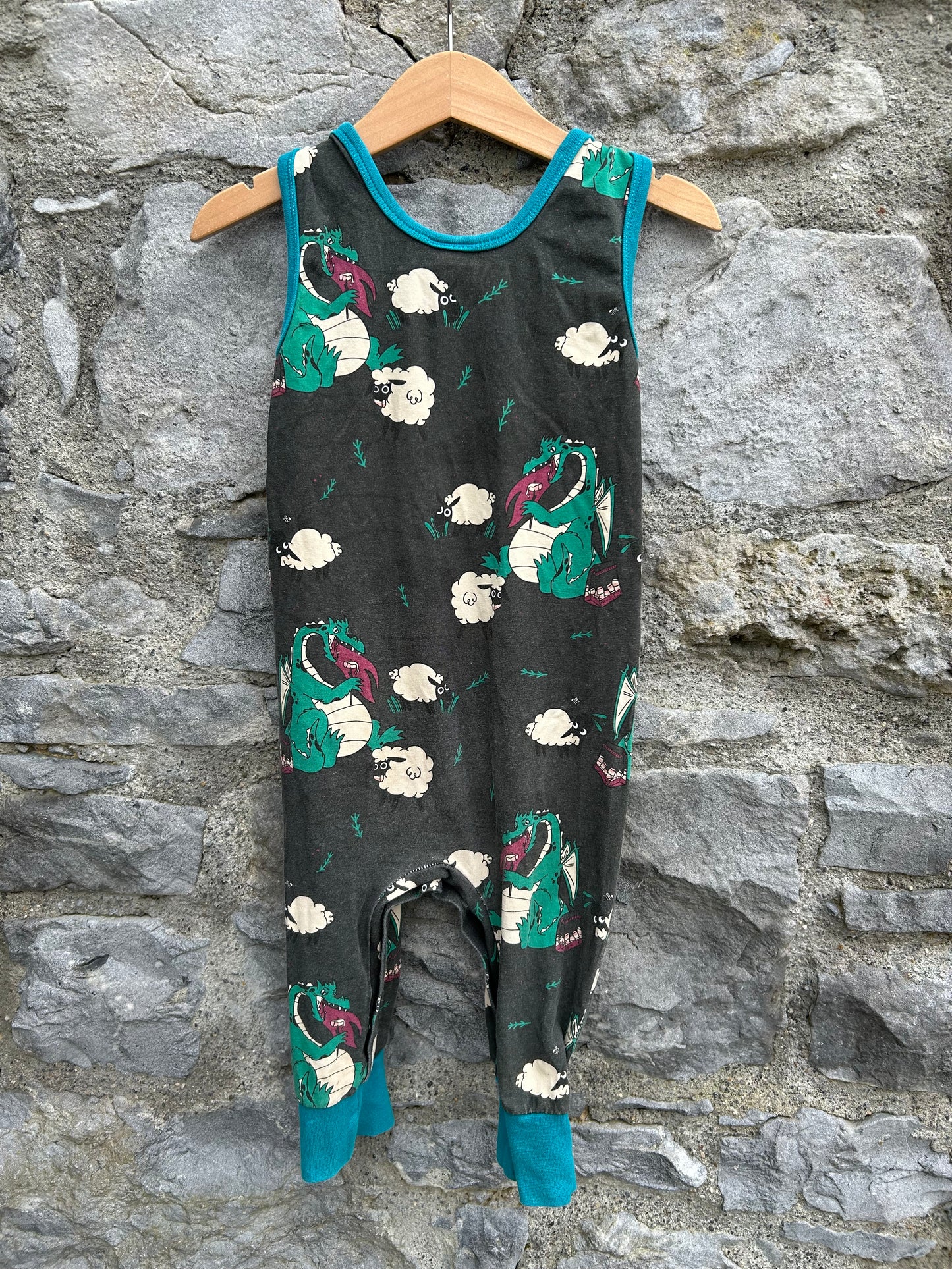 Dragon charcoal dungarees 12-18m (80-86cm)