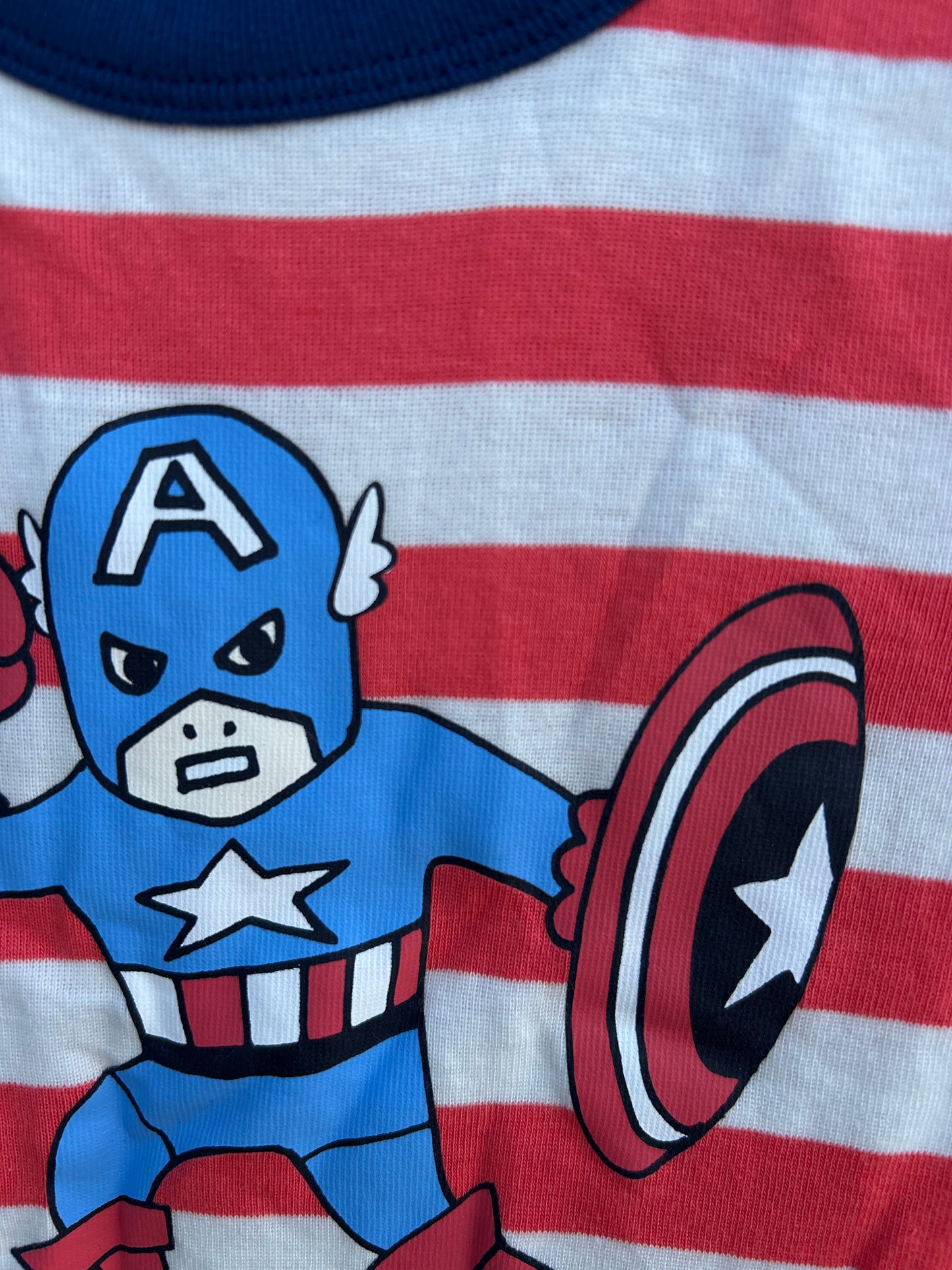 Captain America red stripy pjs 4y (104cm)