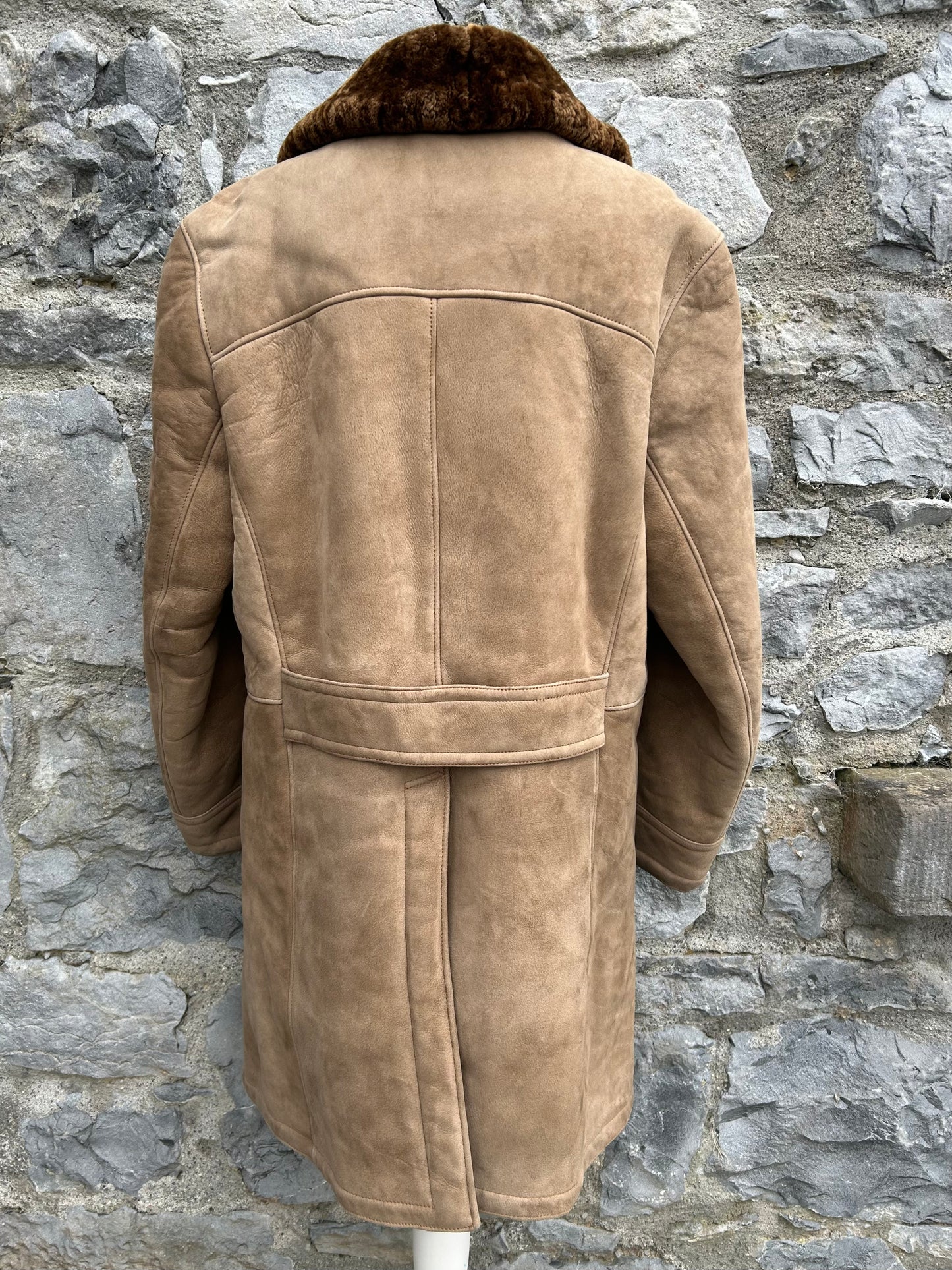 80s brown leather sheepskin coat Medium