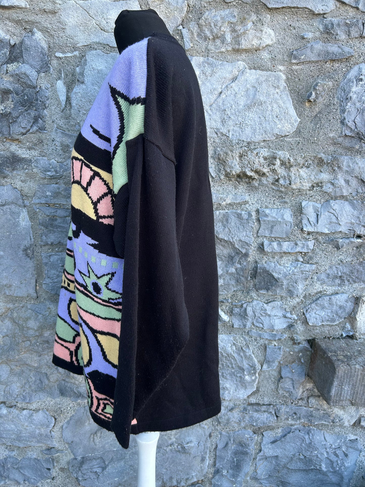 80s pastel abstract flowers jumper