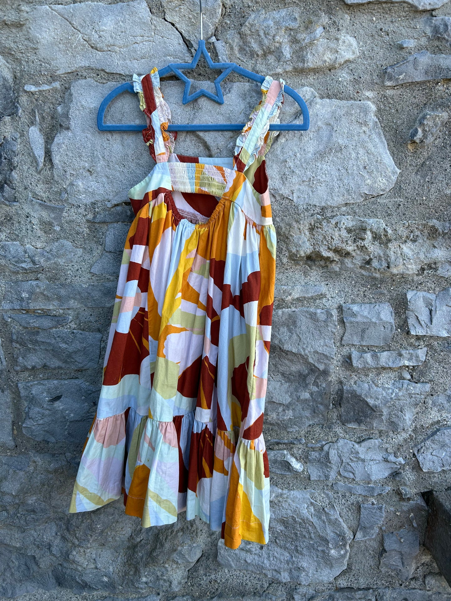 Brown abstract summer dress 5y (110cm)