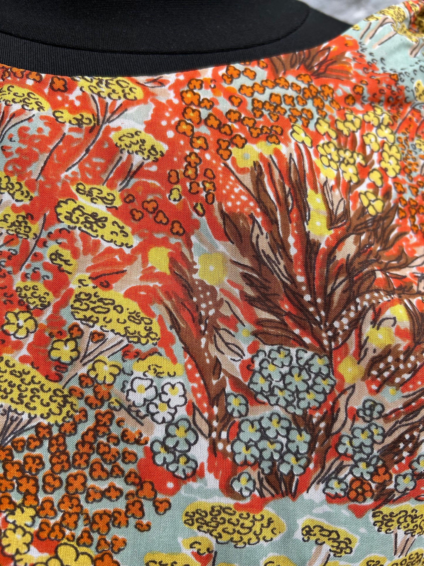 80s Red&yellow flowers dress uk 6-8