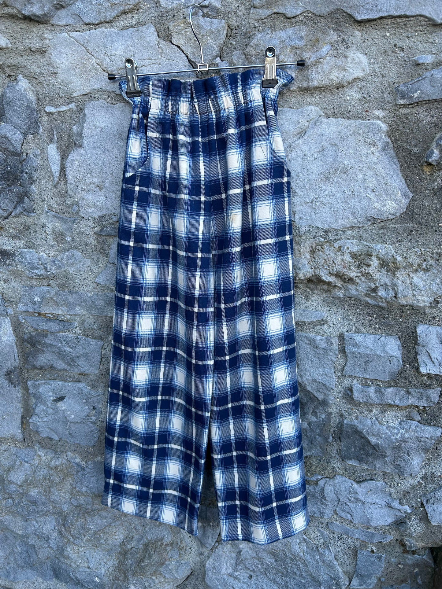 Navy check pants 8y (128cm)