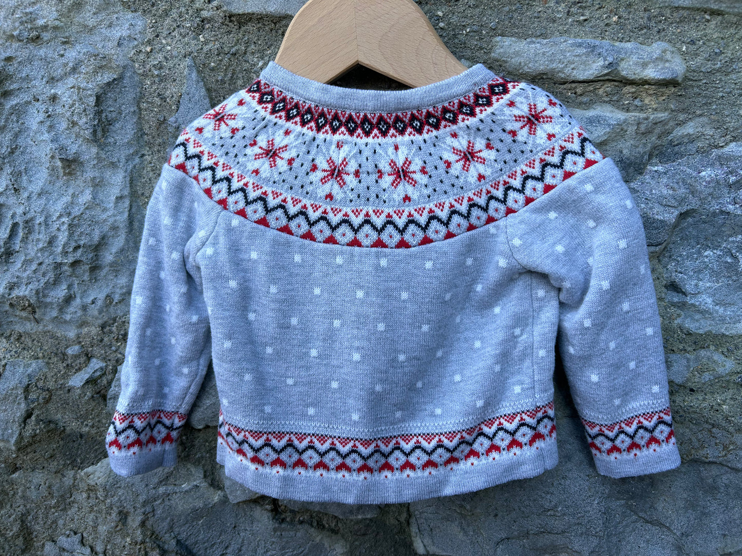 Grey Norwegian style cardigan 3-6m (62-68cm)
