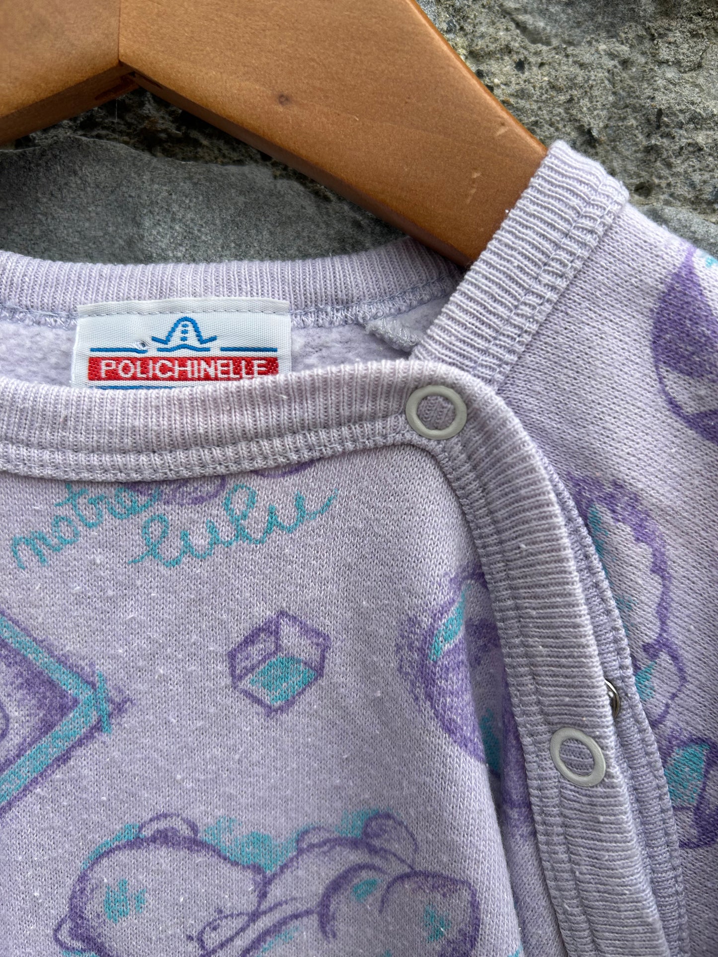 80s toys purple onesie 0-3m (56-62cm)