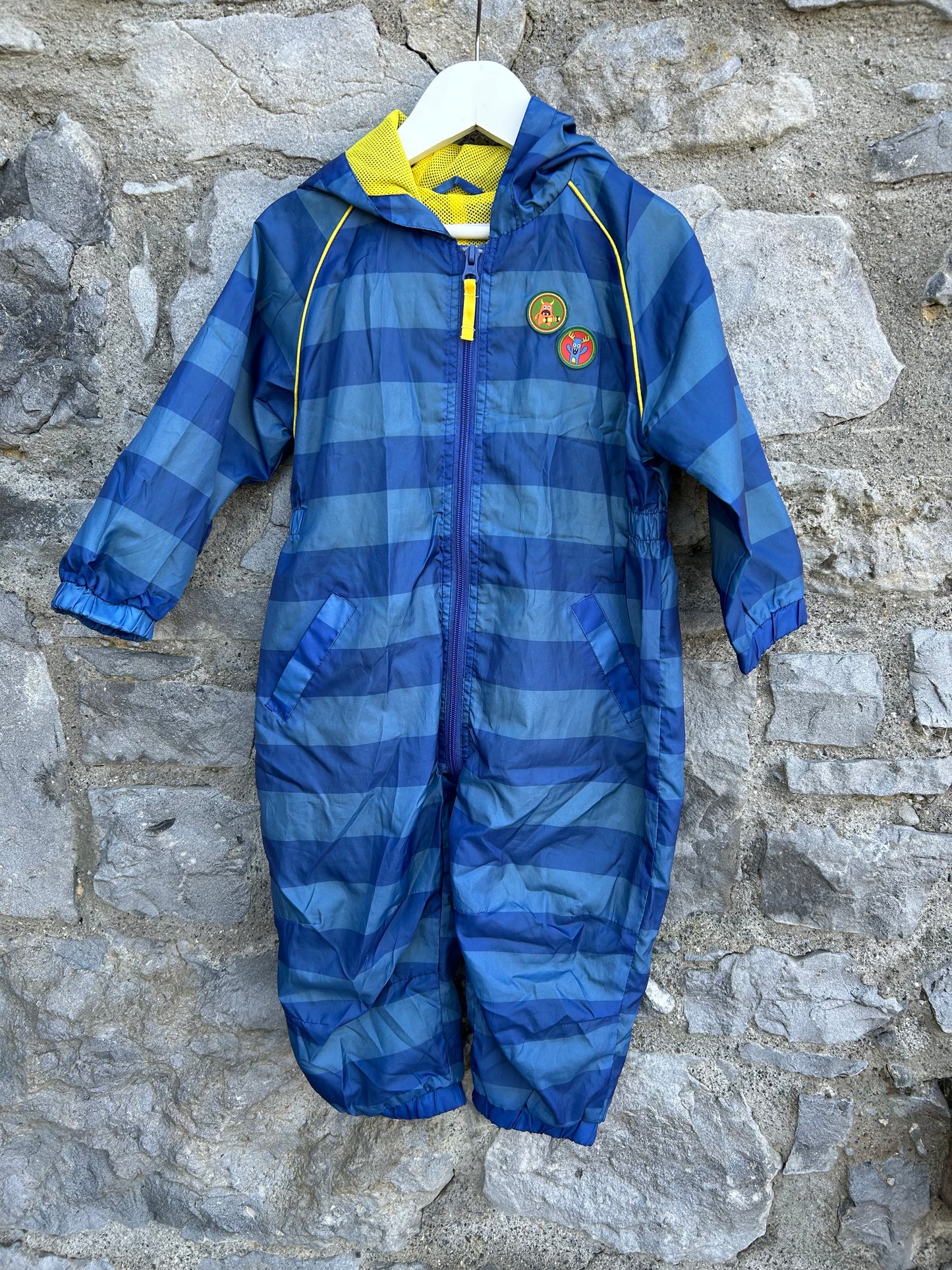 Blue&navy stripes monster puddle suit 18-24m (86-92cm)