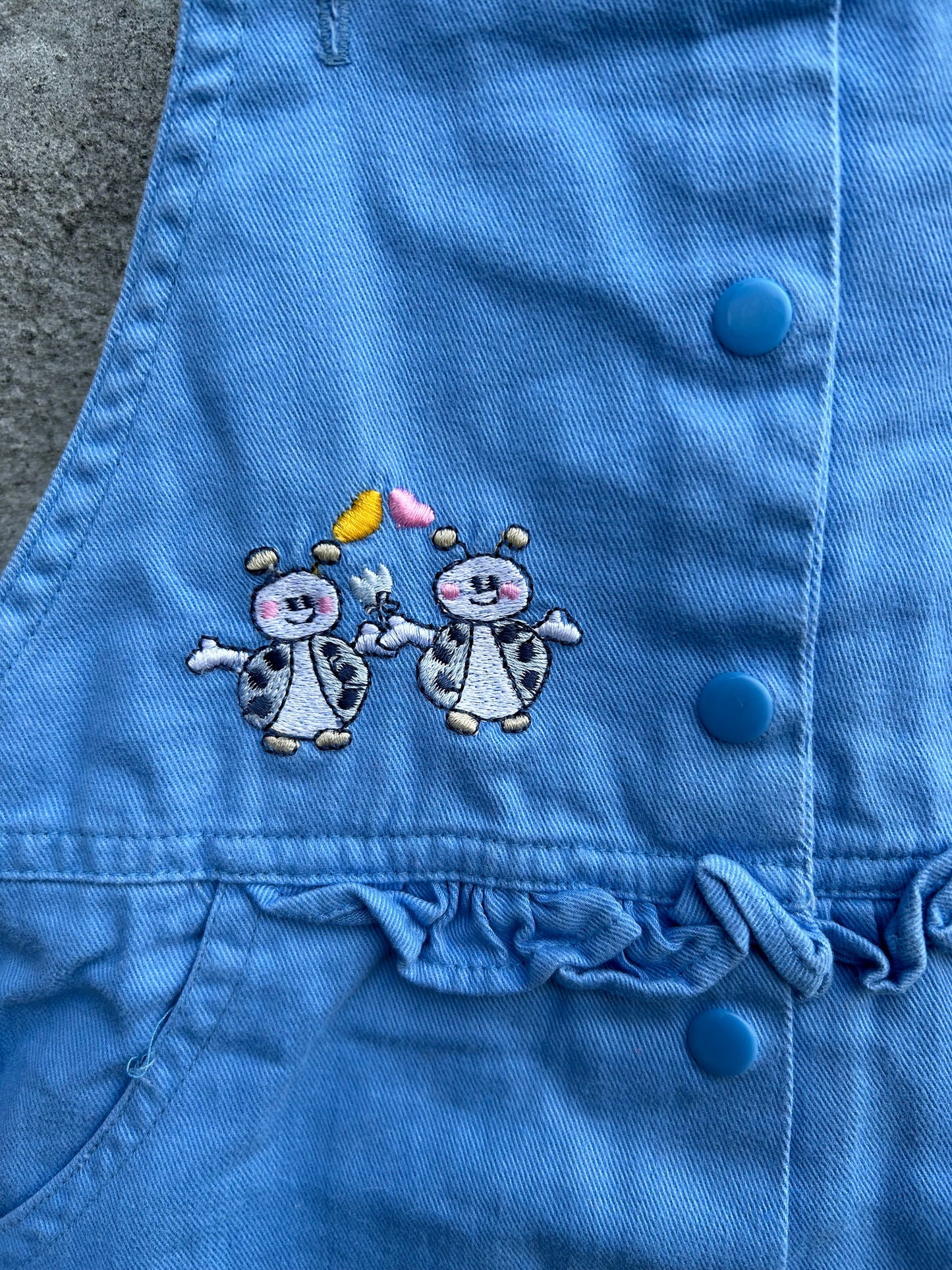 Y2K blue short dungarees 9-12m (74-80cm)