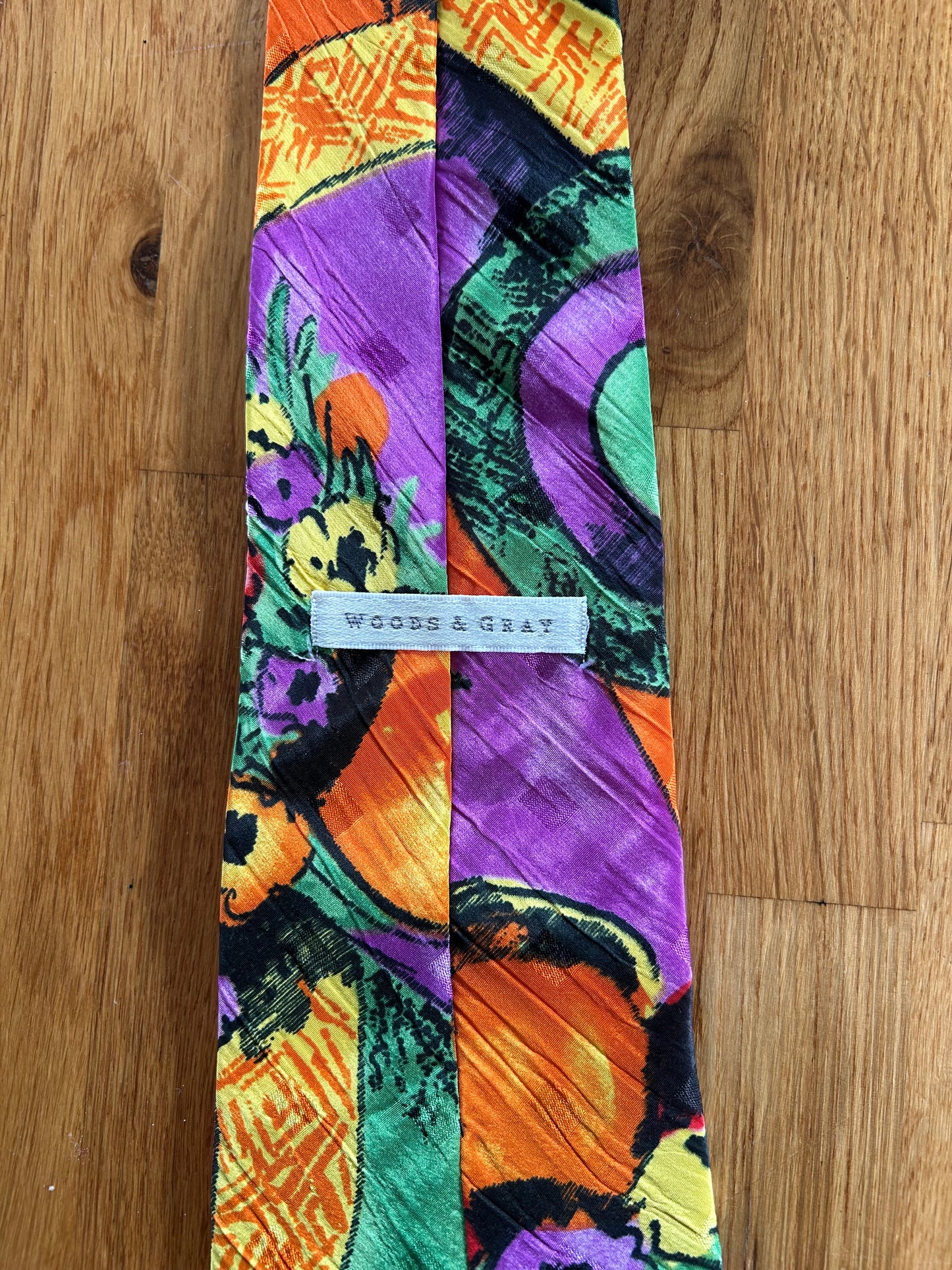 Orange&purple colourful tie