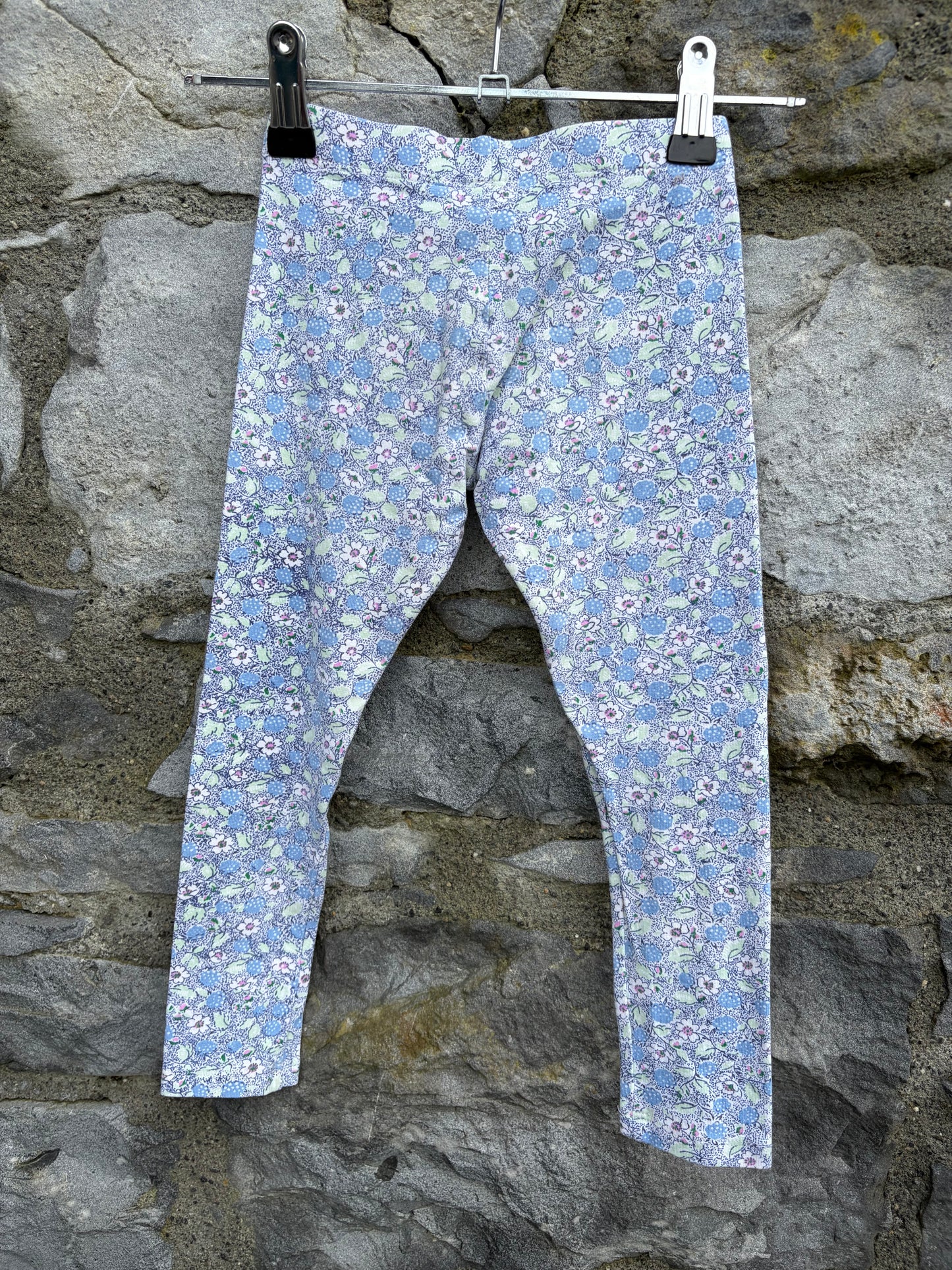 Blue floral&berries leggings 3-4y (98-104cm)