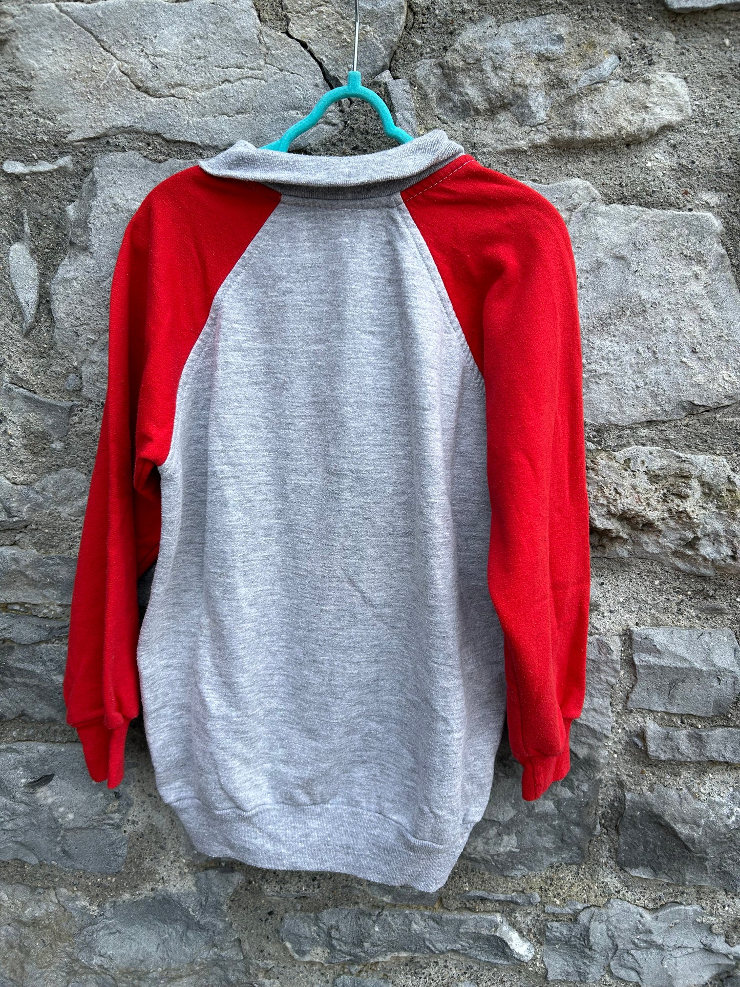 80s warm-ups grey raglan sweatshirt 7-8y (122-128cm)