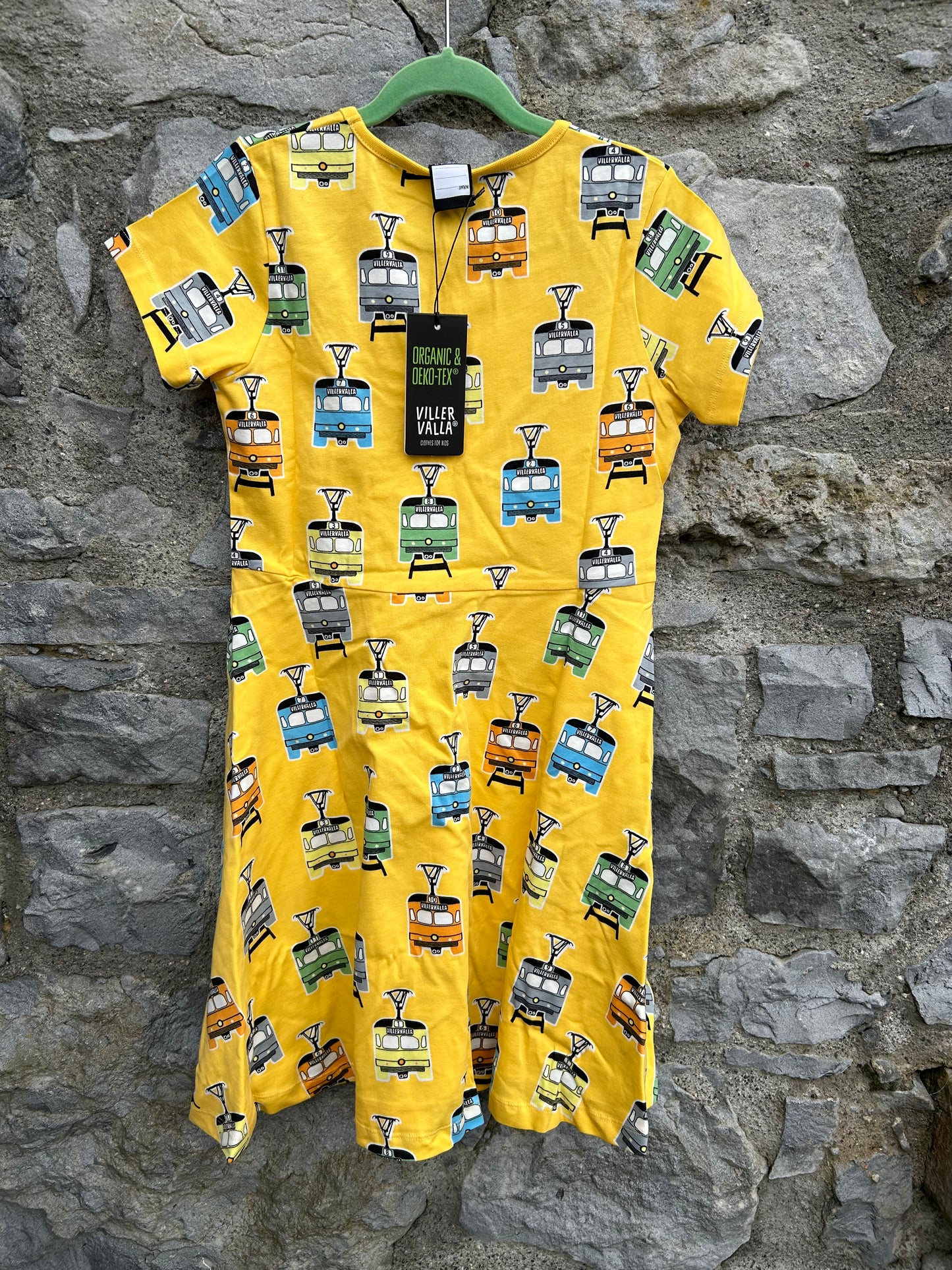 Yellow trams half circle dress 9y (134cm)