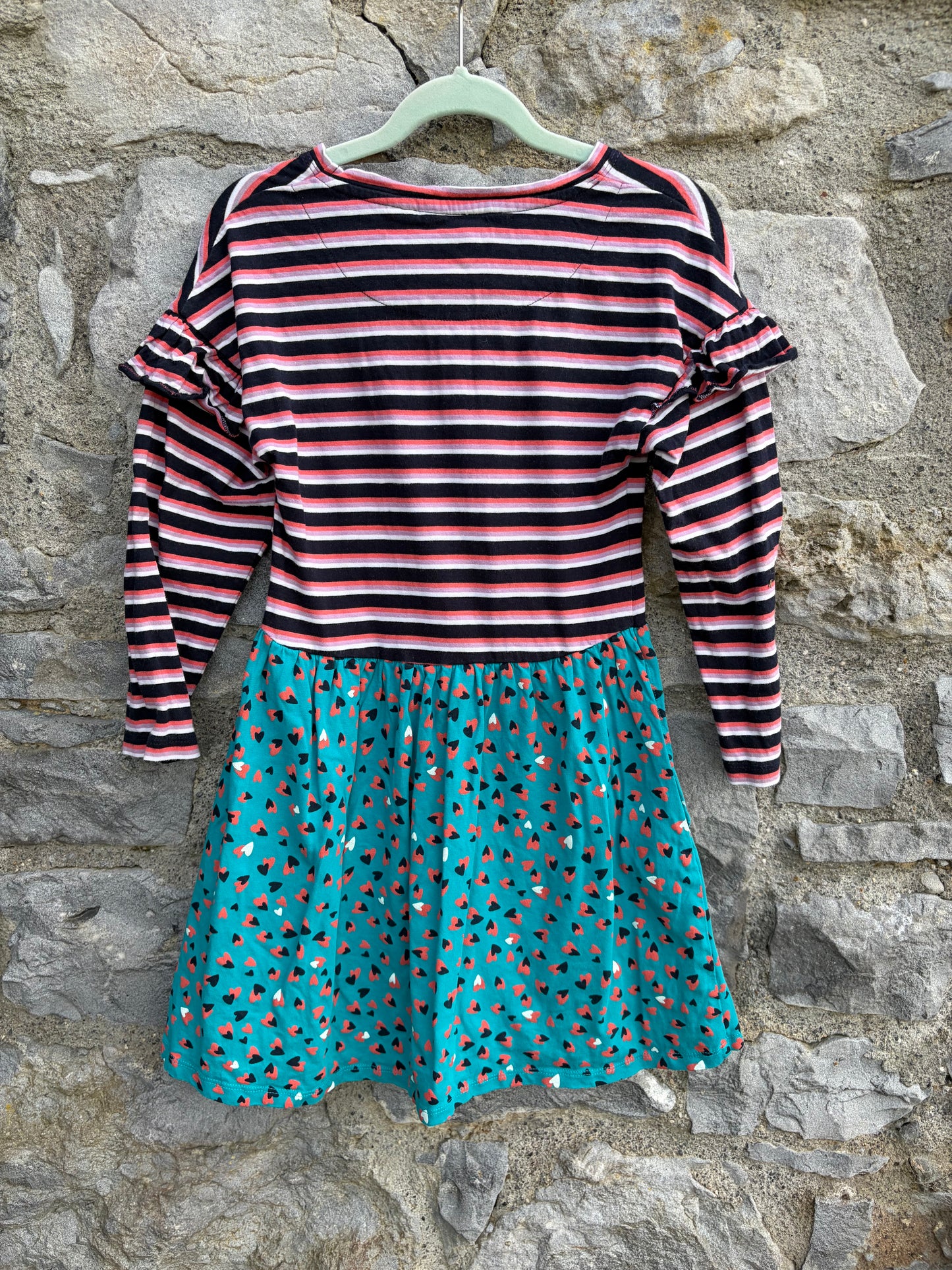 Hearts&stripes dress 5-6y (110-116cm)