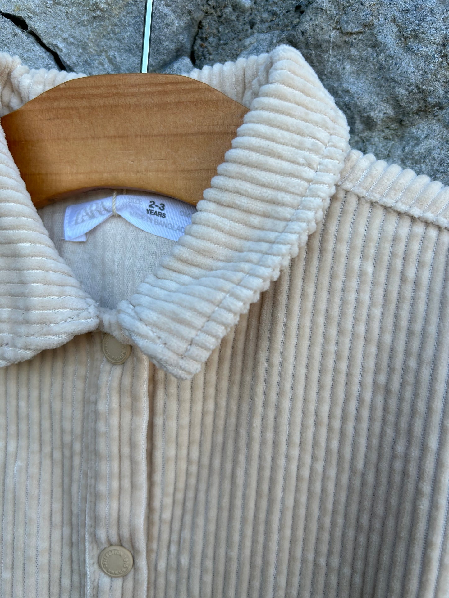 Beige ribbed dress 2-3y (92-98cm)