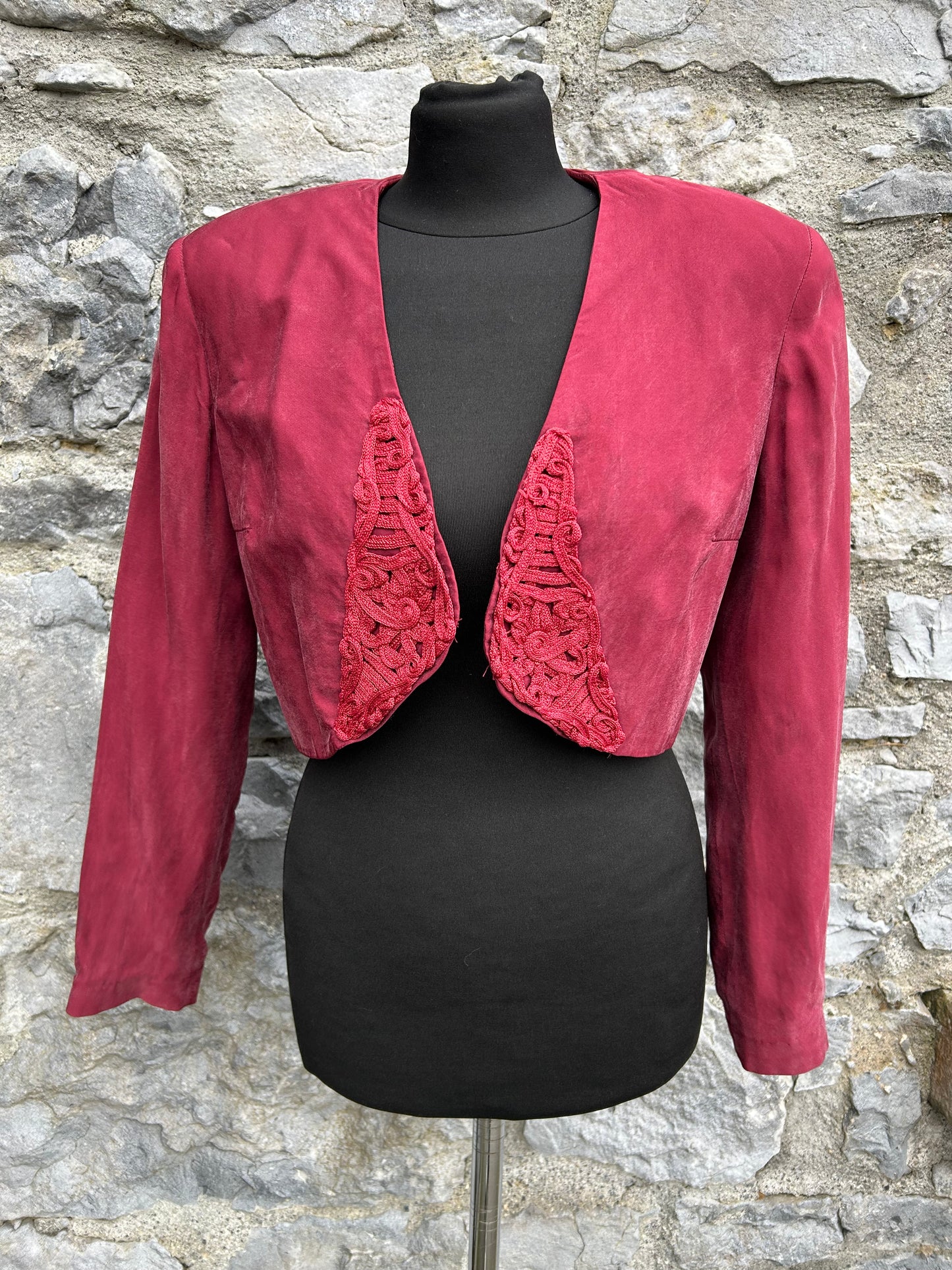 80s maroon bolero uk 12
