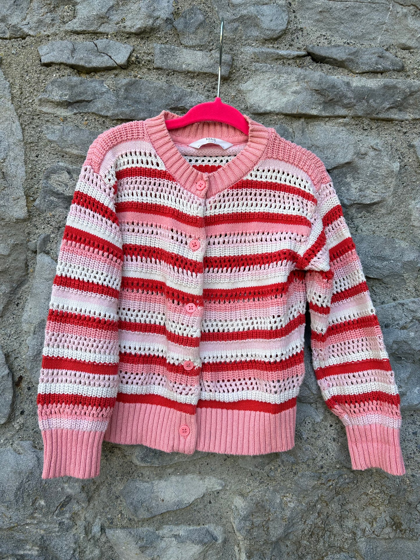 Pink&white pointelle cardigan 2-3y (92-98cm)