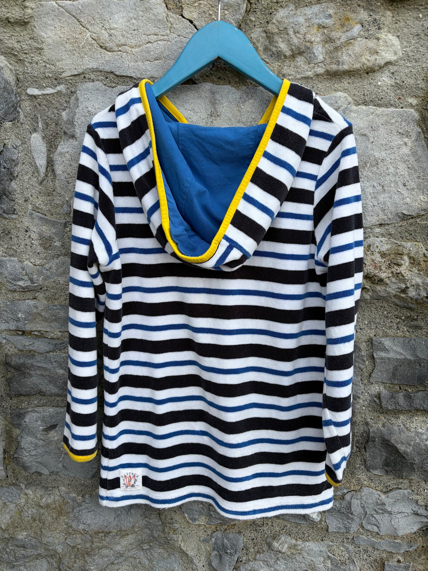 Black&white stripy terry hoodie 8-9y (128-134cm)