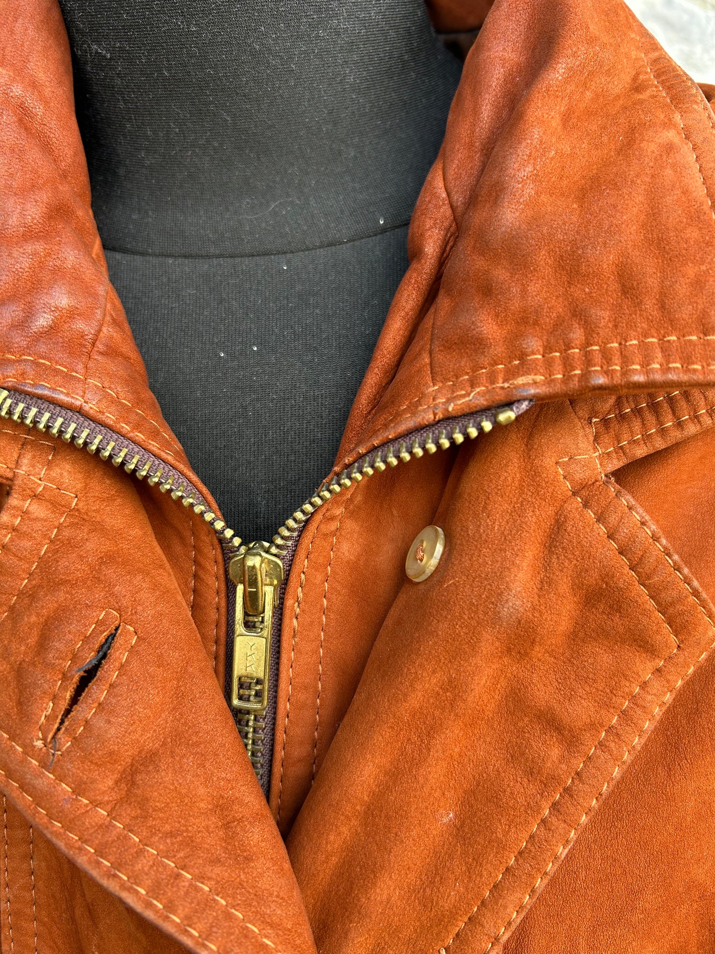 80s brown suede coat uk 12