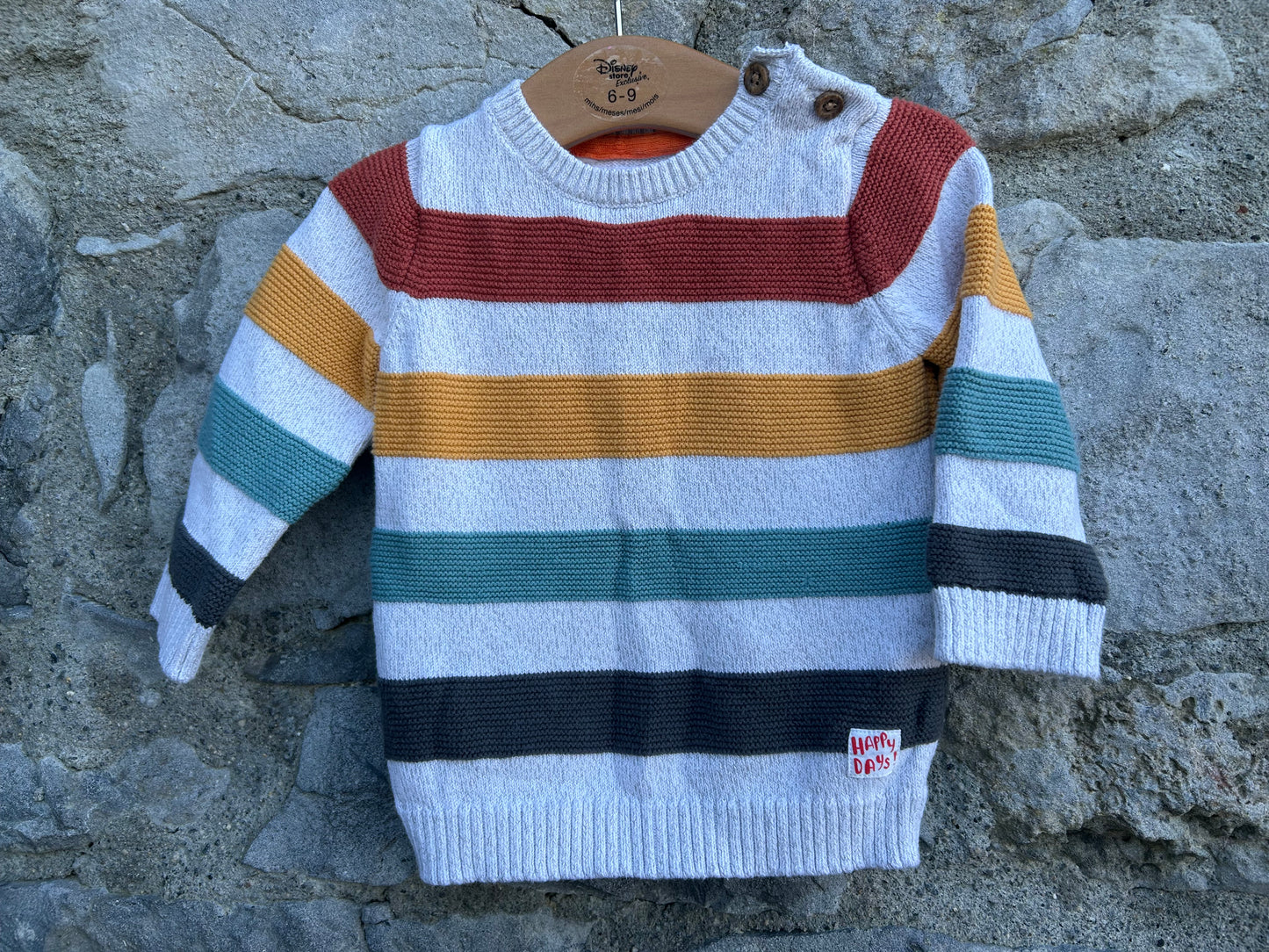 Stripy grey jumper 3-6m (62-68cm)