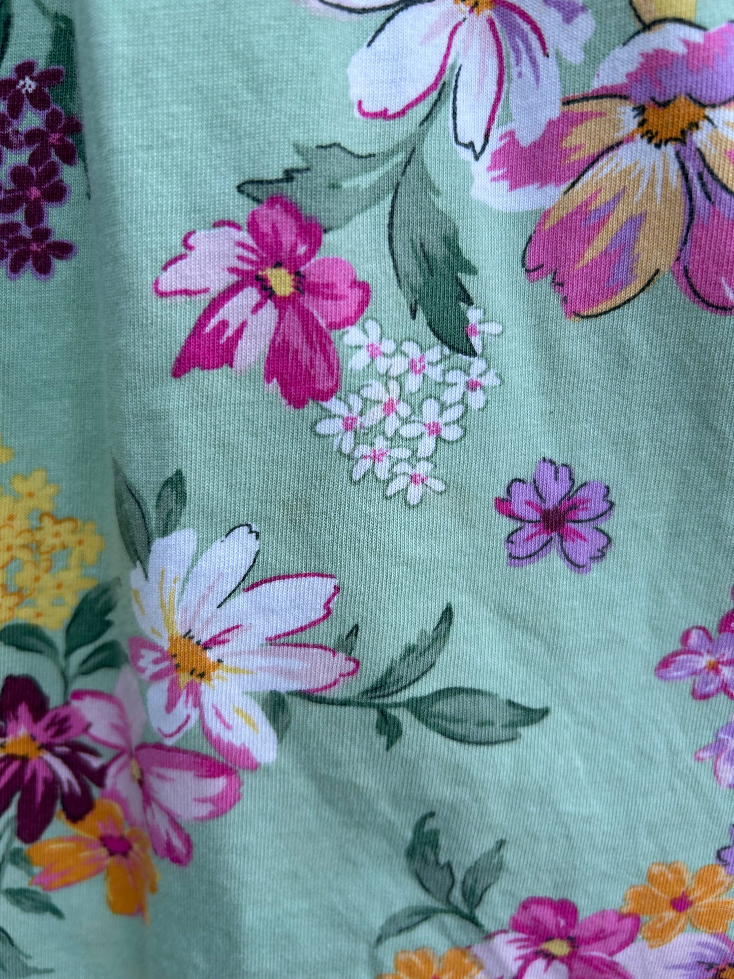 Green floral dress 5y (110cm)