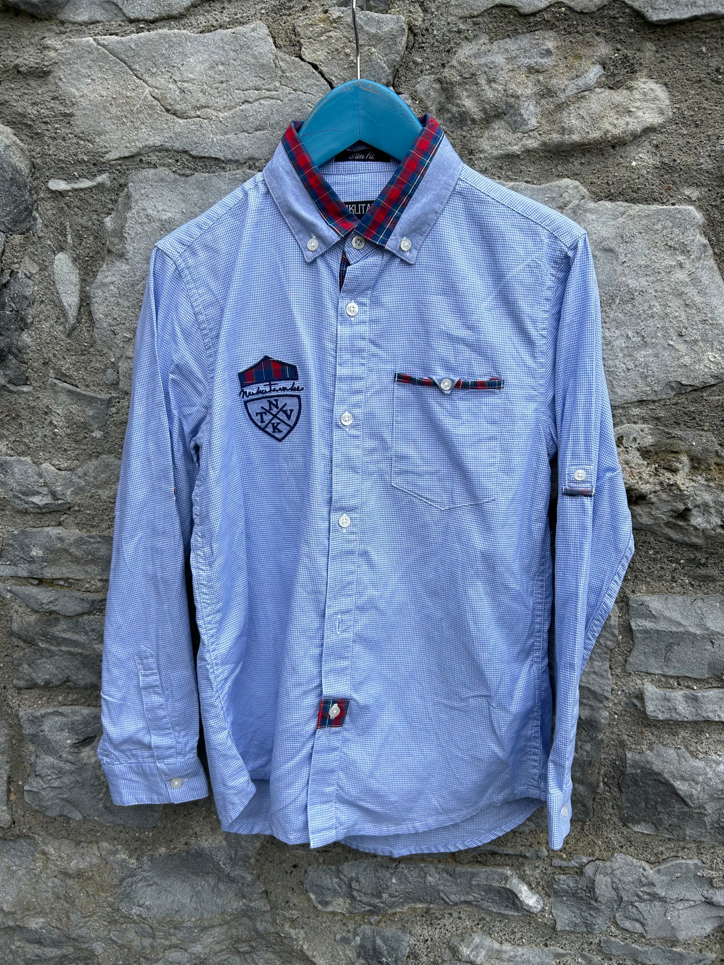 Small blue gingham shirt 10y (140cm)