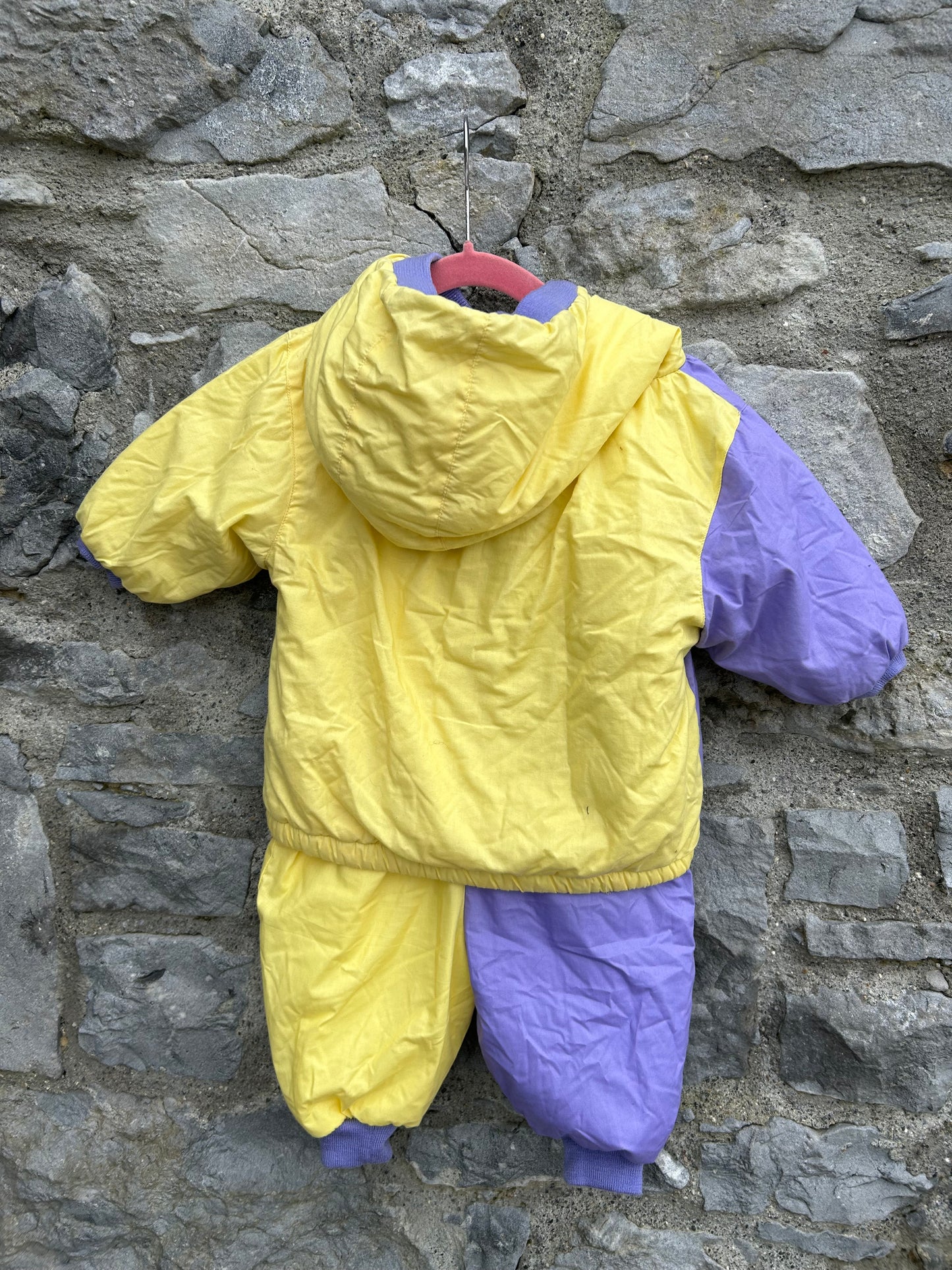 80s yellow&purple snow suit 9-12m (74-80cm)