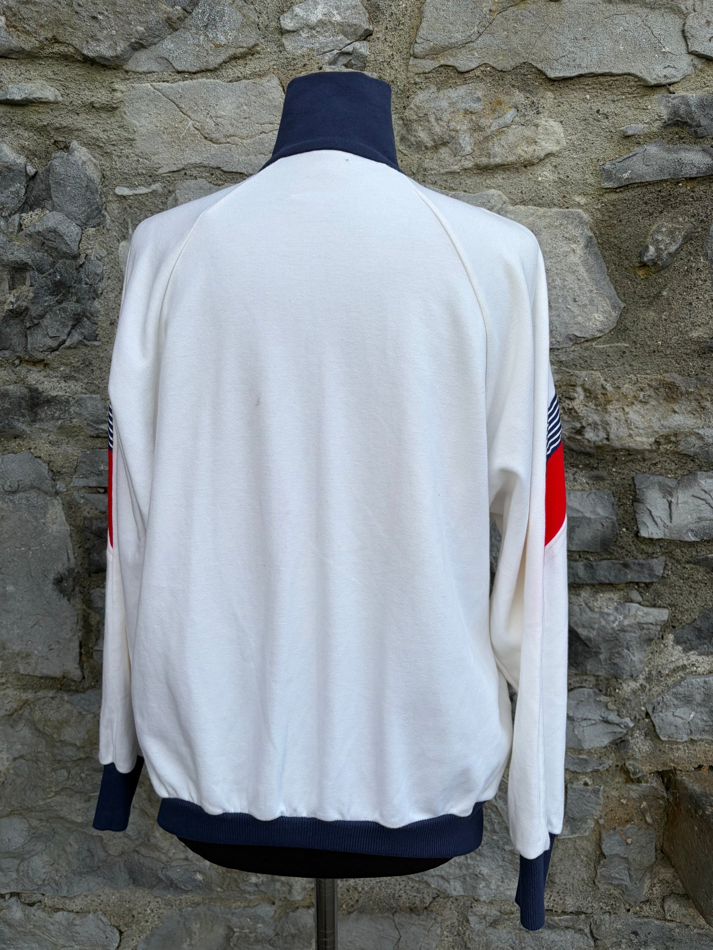 80s white&navy sport jacket uk 14