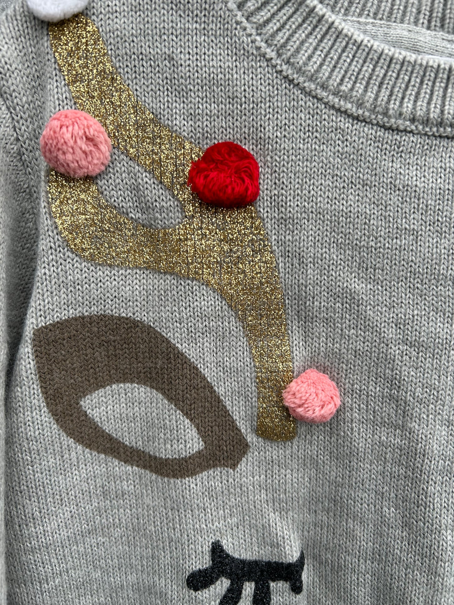 Grey reindeer jumper 12-13y (152-158cm)