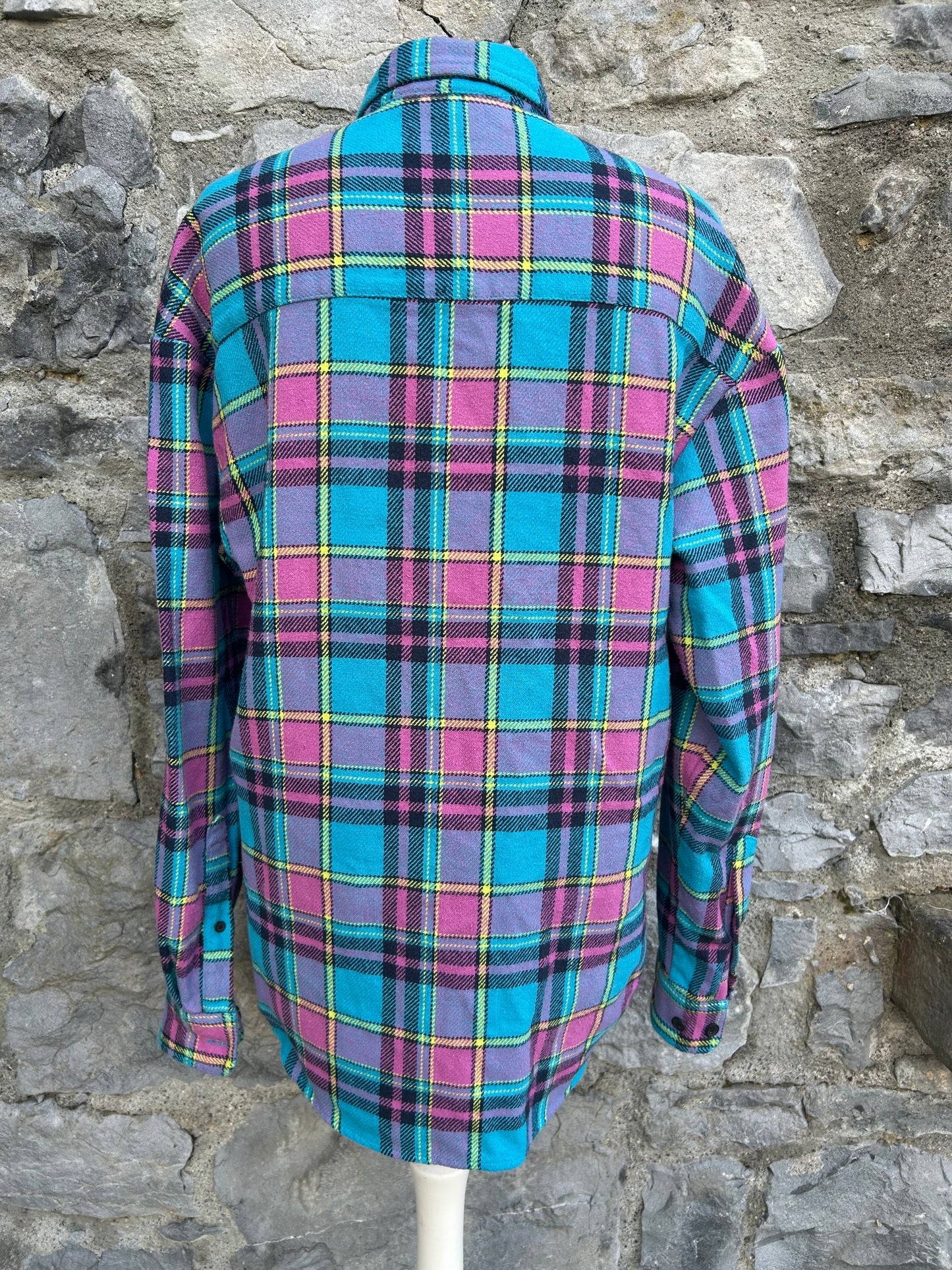 Pink&blue flannel shirt S/M