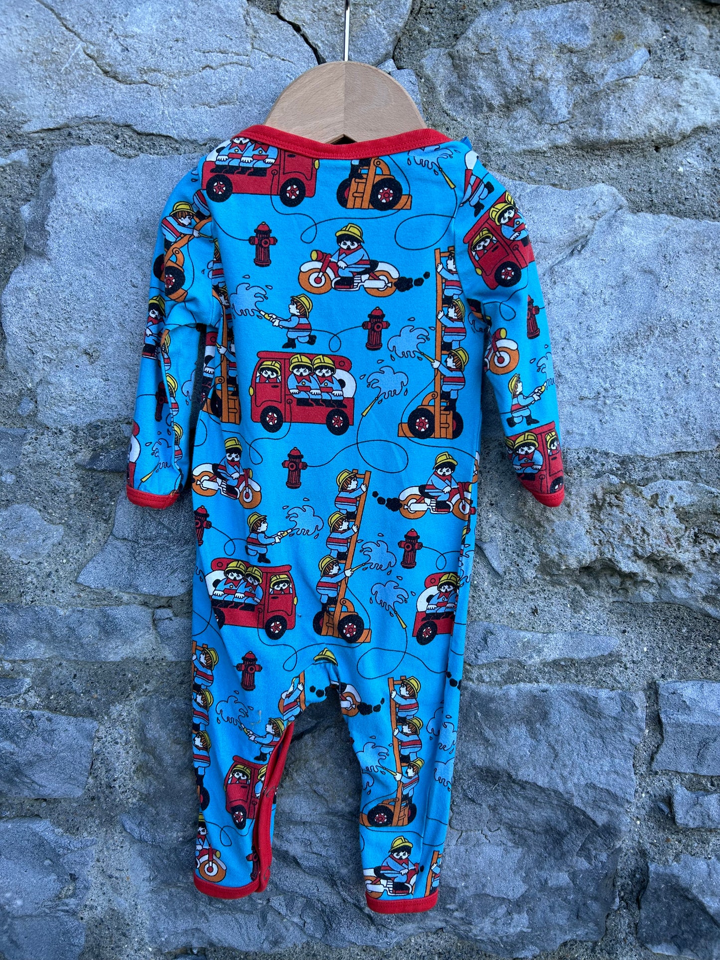 Blue firemen onesie 0-3m (56-62cm)