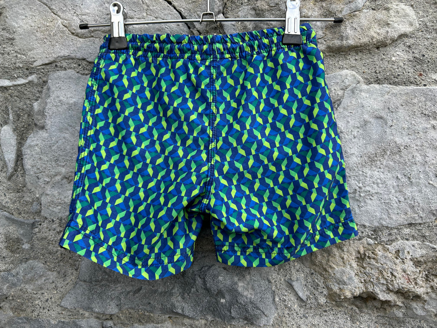 Green geometric swim shorts 3y (98cm)