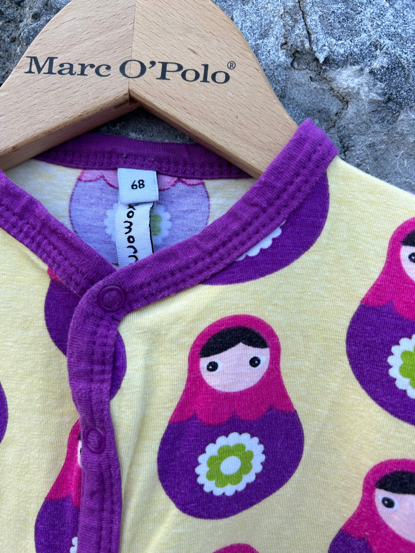 Babushka yellow rompers 6m (68cm)