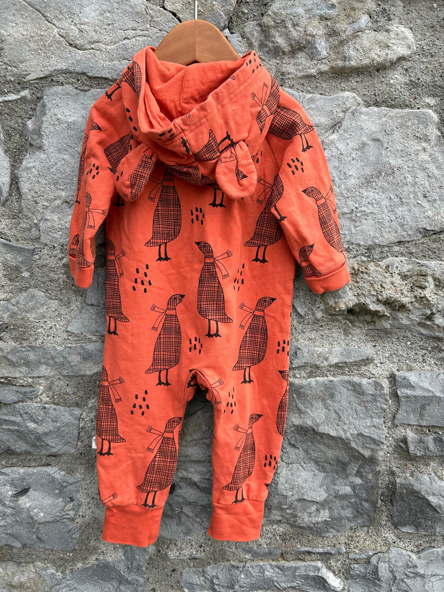 Orange geese hooded onesie 3-6m (62-68cm)