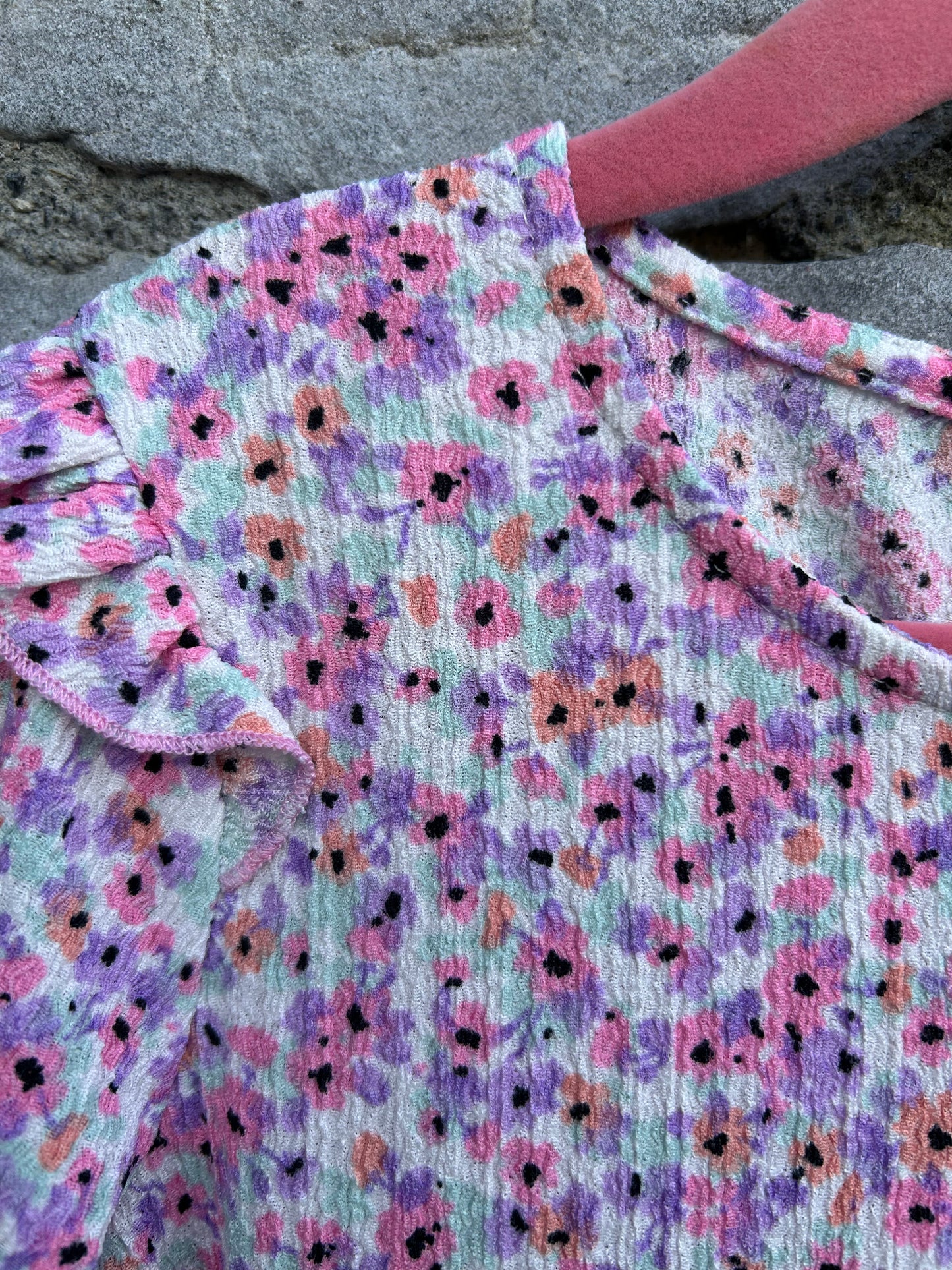 Pink paperbag floral dress 5y (110cm)