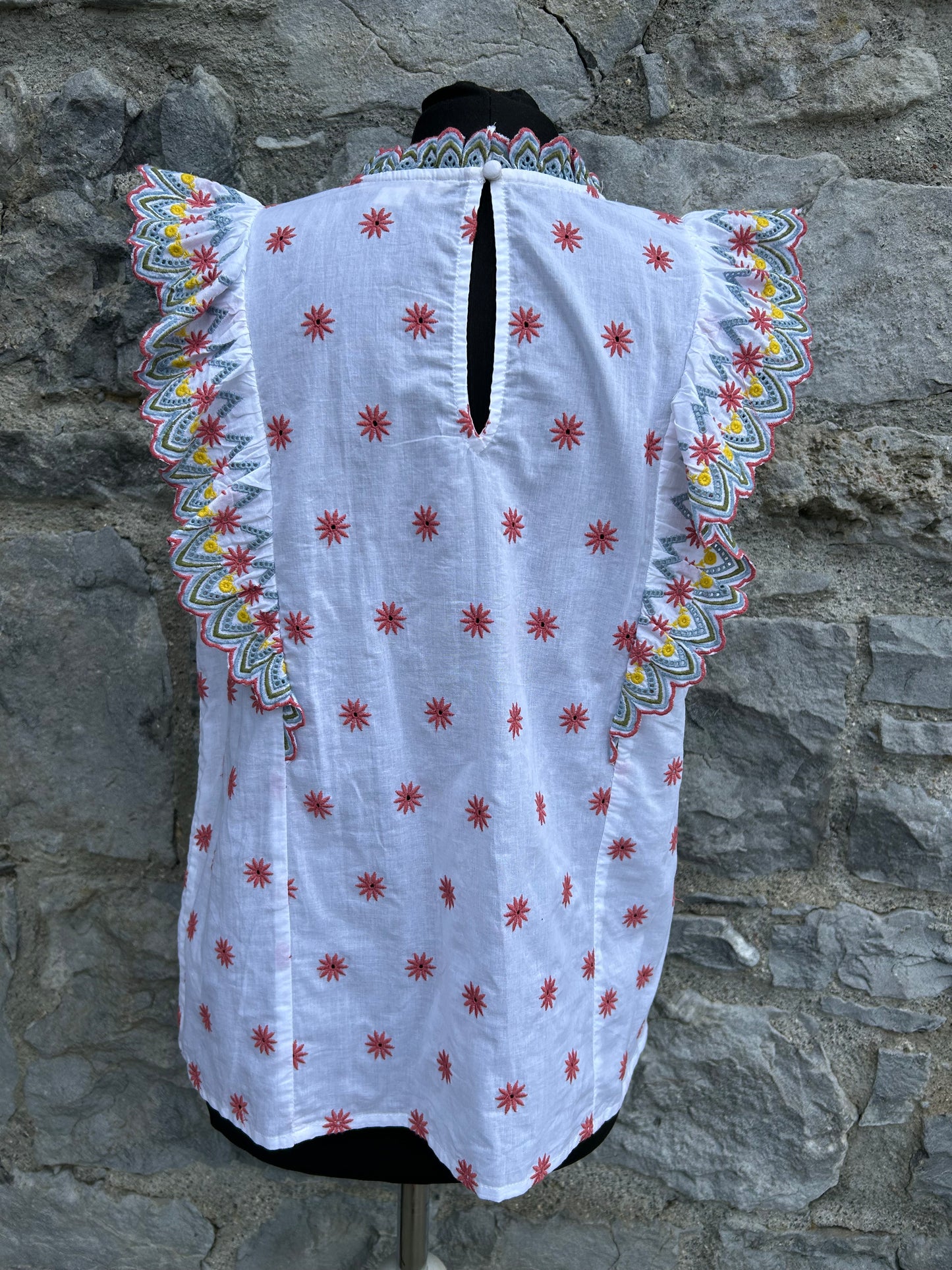 Nina Sleeveless Broderie Top uk 12