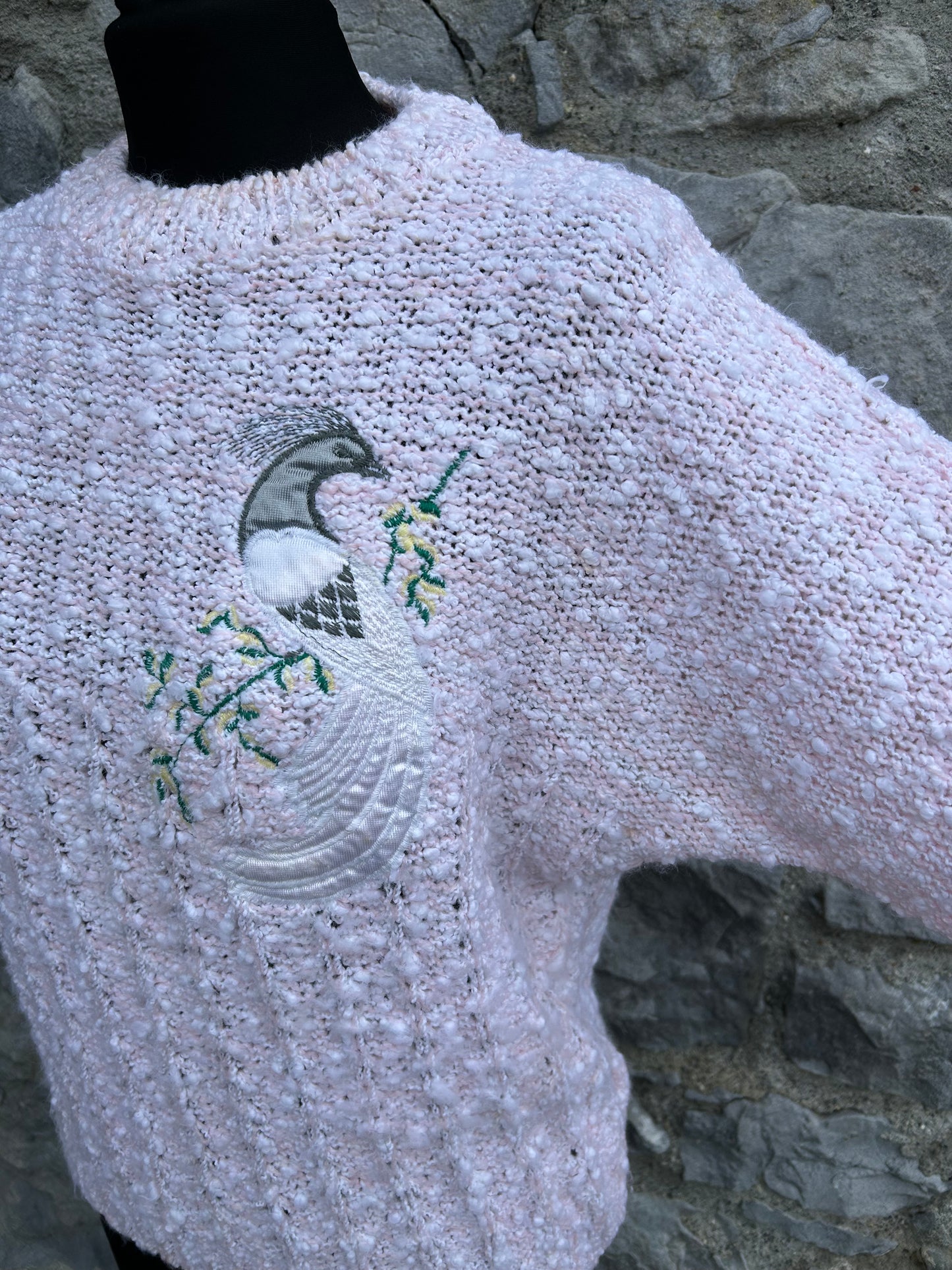 90s pink peacock jumper uk 12-14