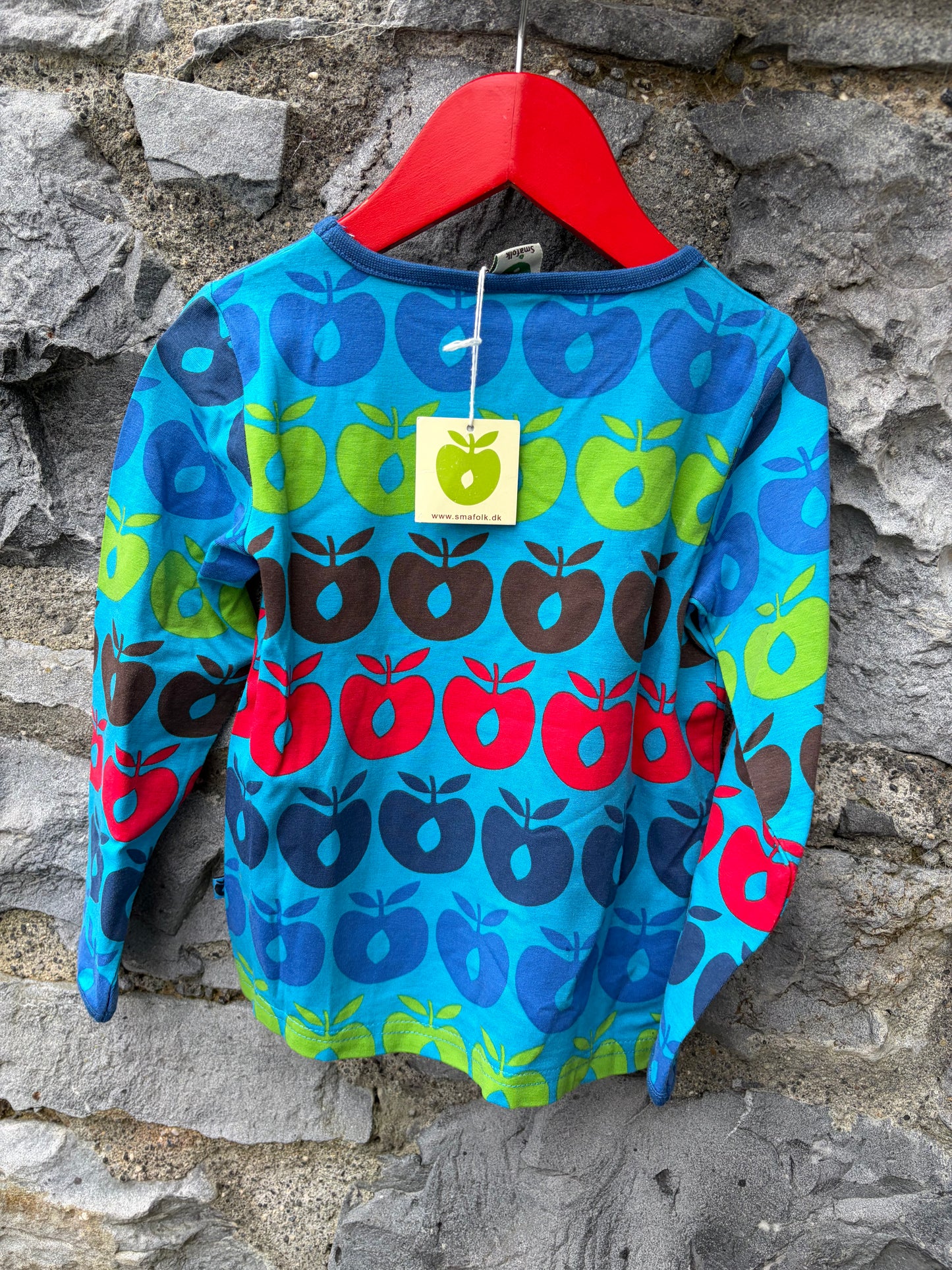 Colourful apples blue top 3-4y (98-104cm)