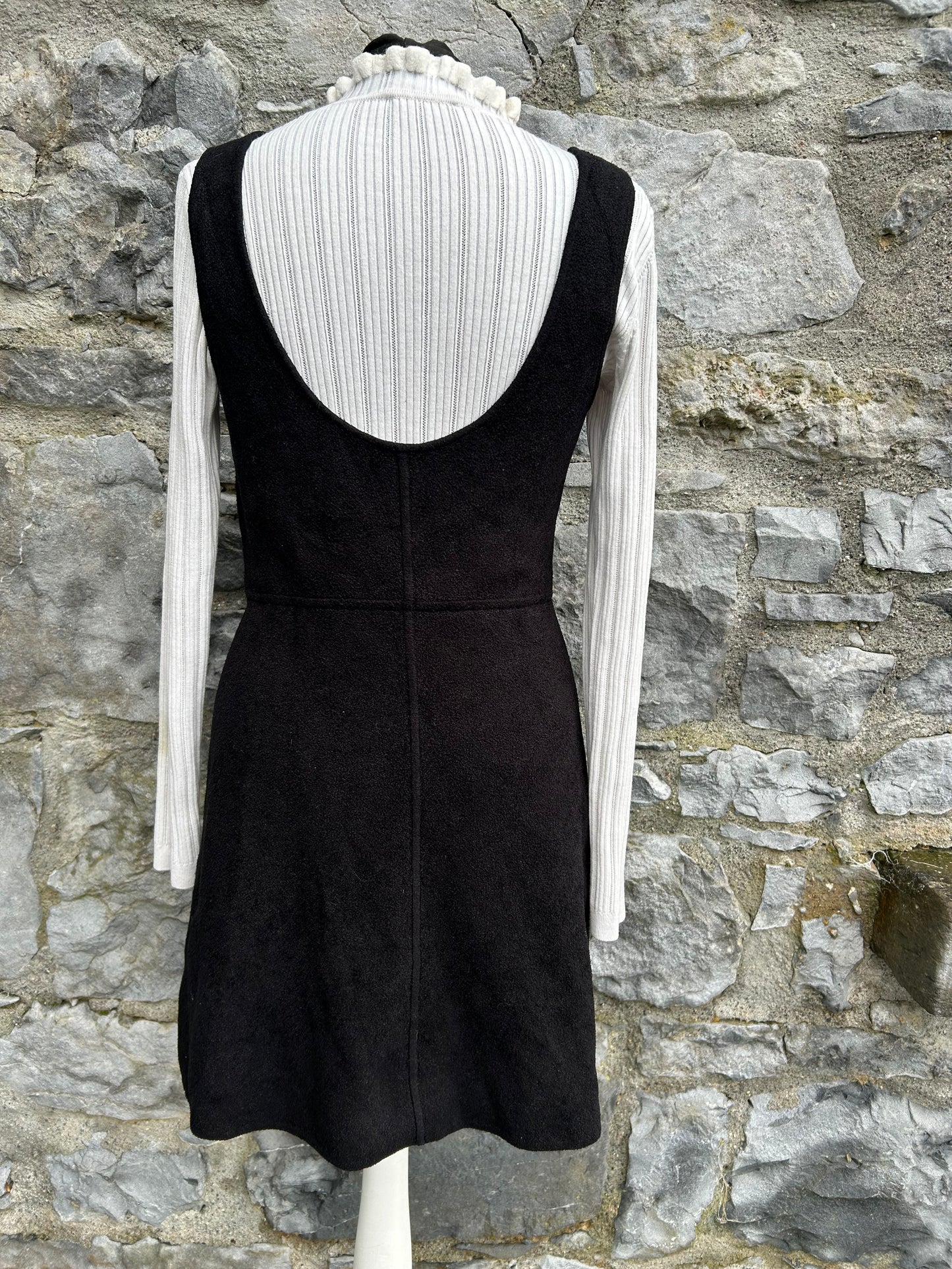 Bouclé-paneled pointelle-knit mini dress uk 8