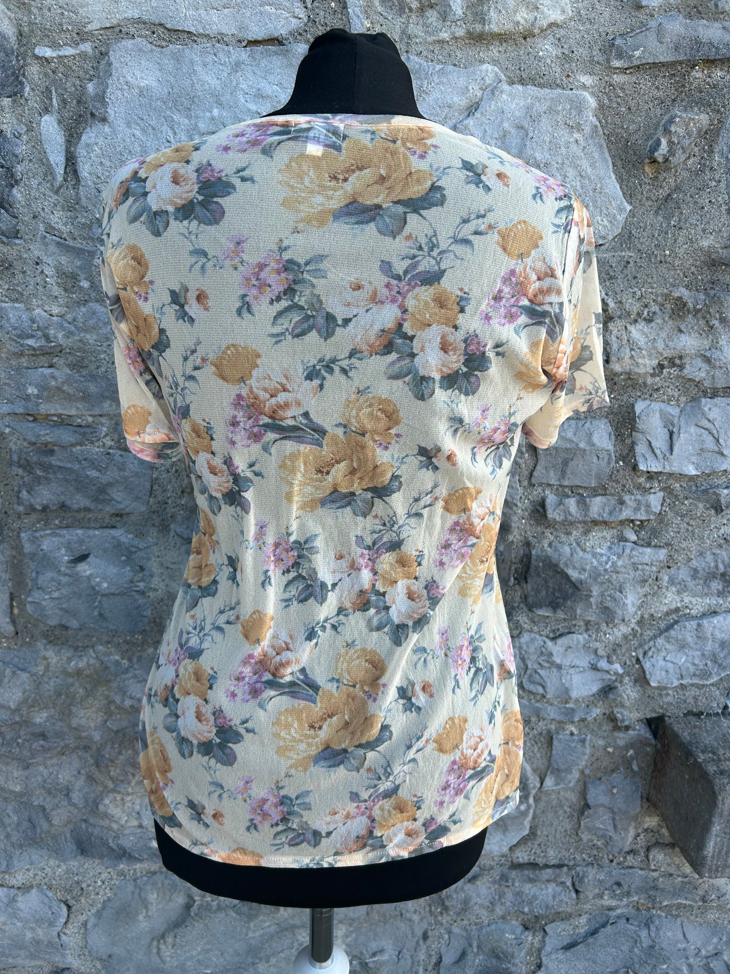 90s floral sheer top uk 12