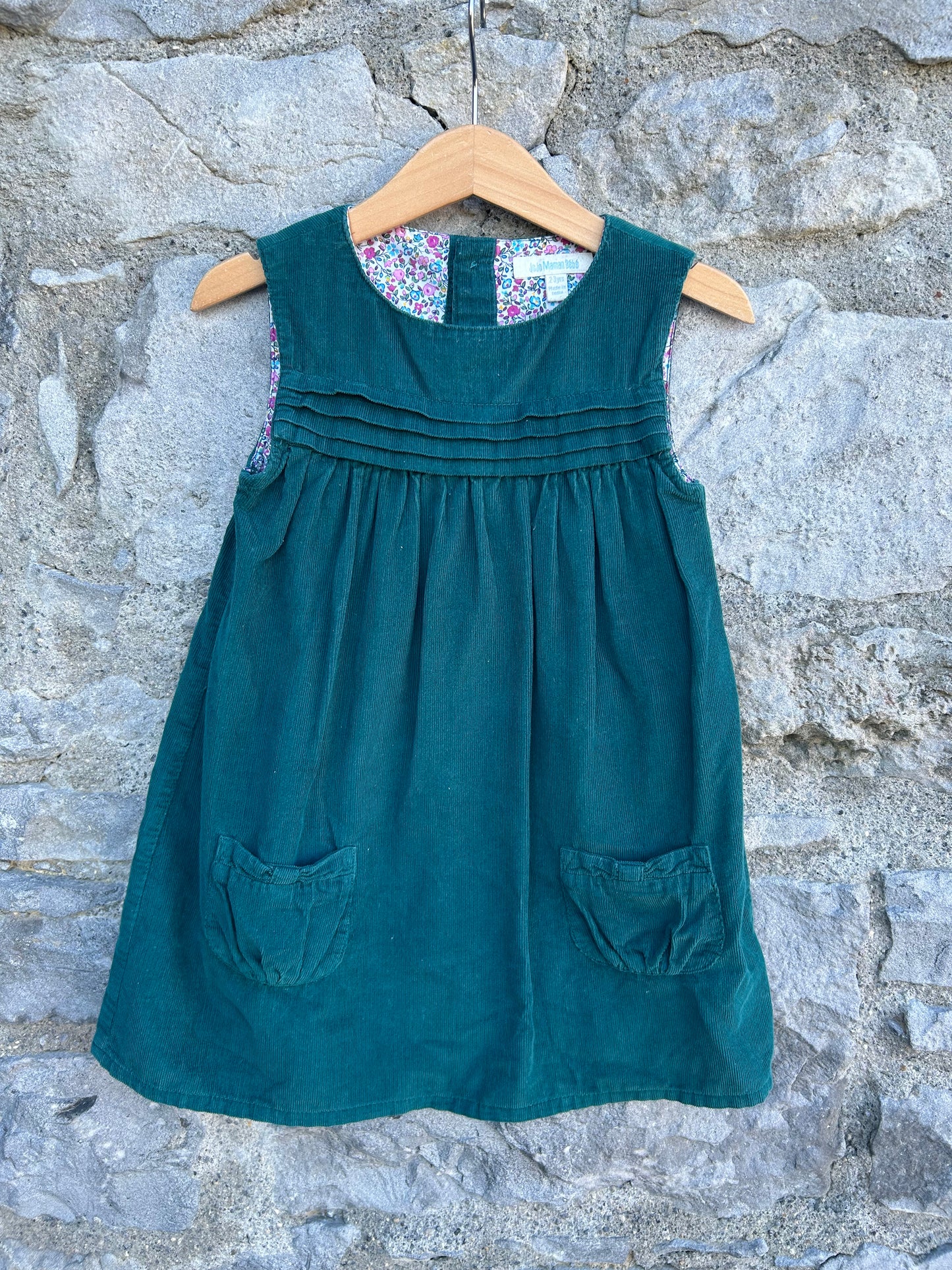 JJMB Green cord pinafore 2-3y (92-98cm)